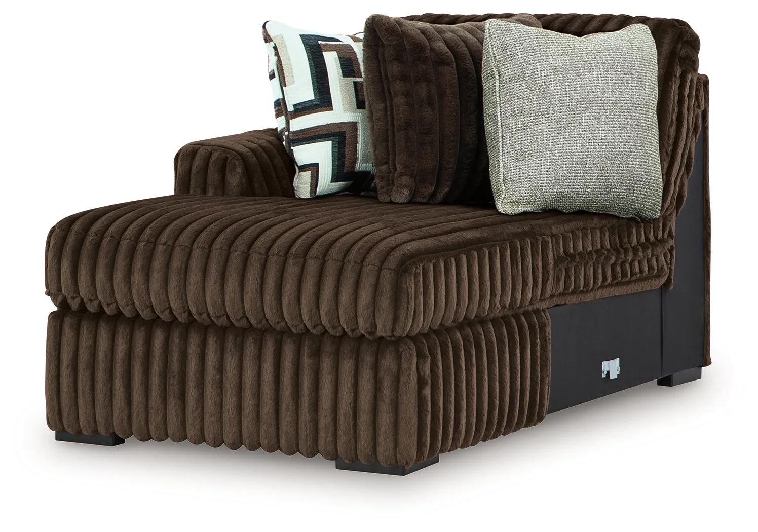 Midnight-Madness Chocolate 4-Piece Sectional and Oversized Chair - Image 7