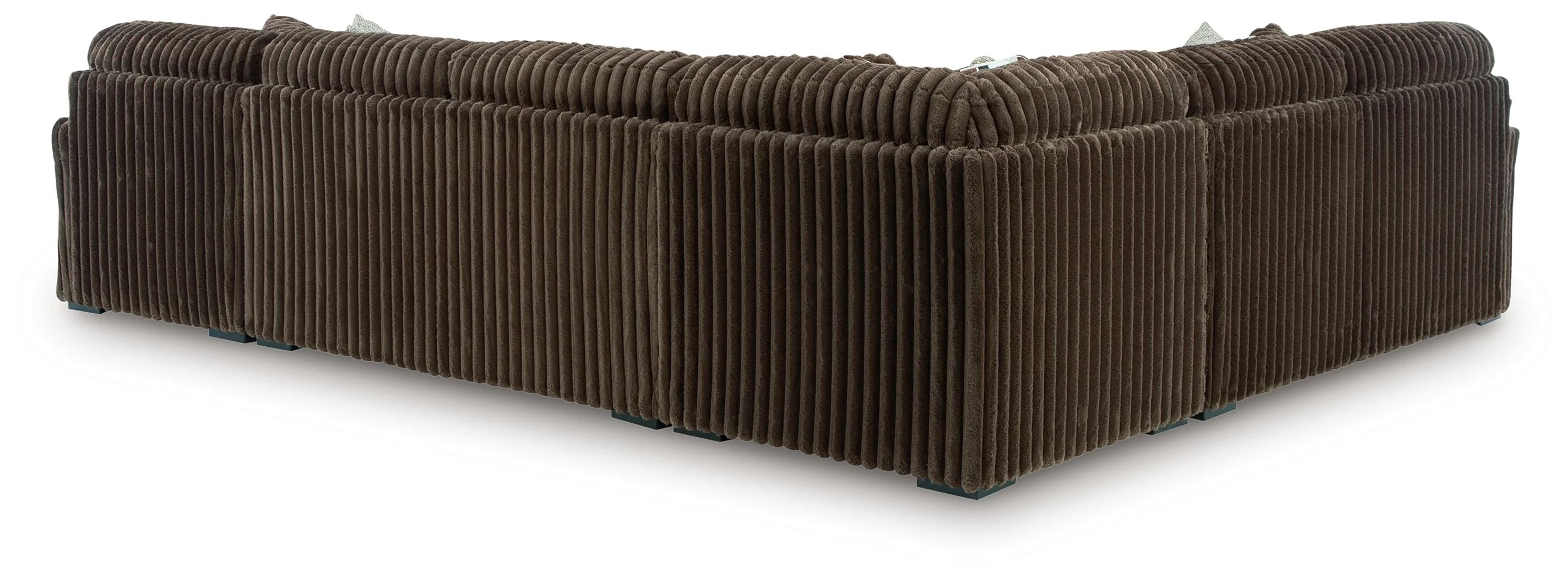 Midnight-Madness Chocolate 4-Piece Sectional with RAF Chaise - Image 3