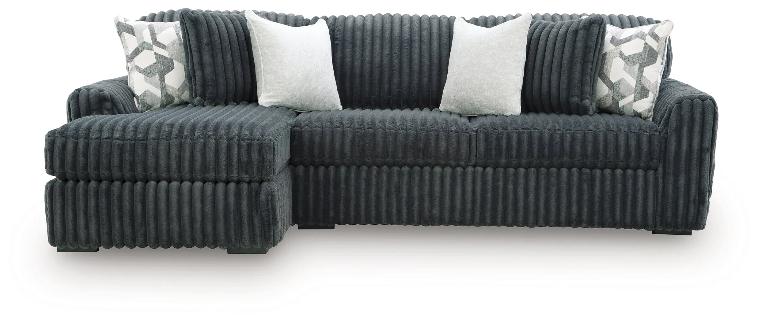 Midnight-Madness Gunmetal 2-Piece Sectional with LAF Chaise - Image 2