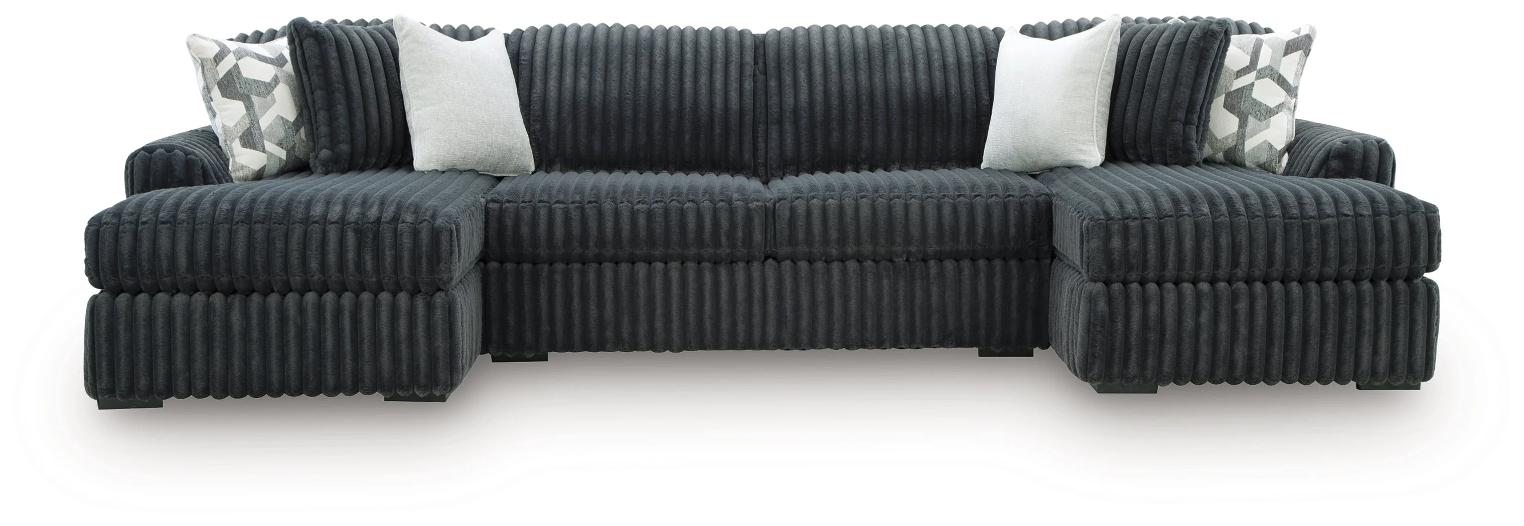 Midnight-Madness Gunmetal 3-Piece Double Chaise Sectional - Image 2