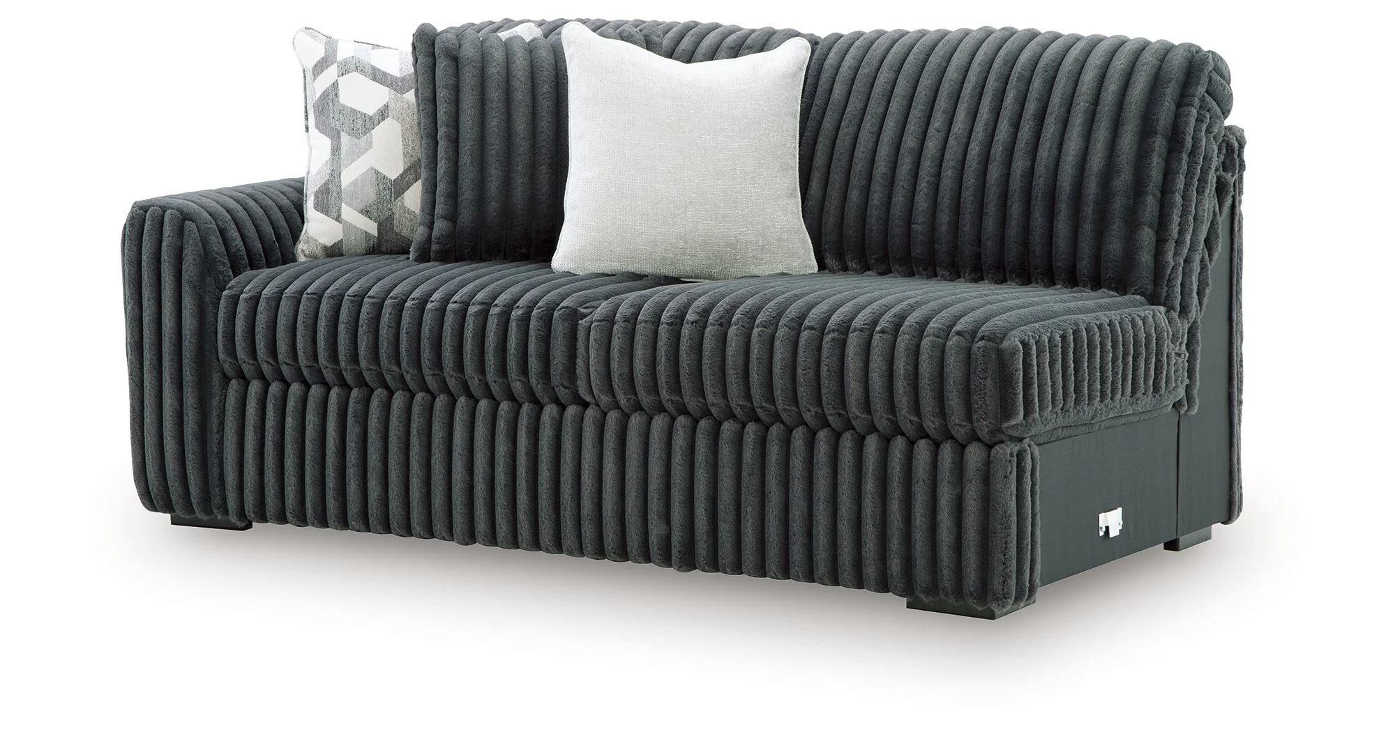 Midnight-Madness Gunmetal 3-Piece Sectional with RAF Chaise - Image 8