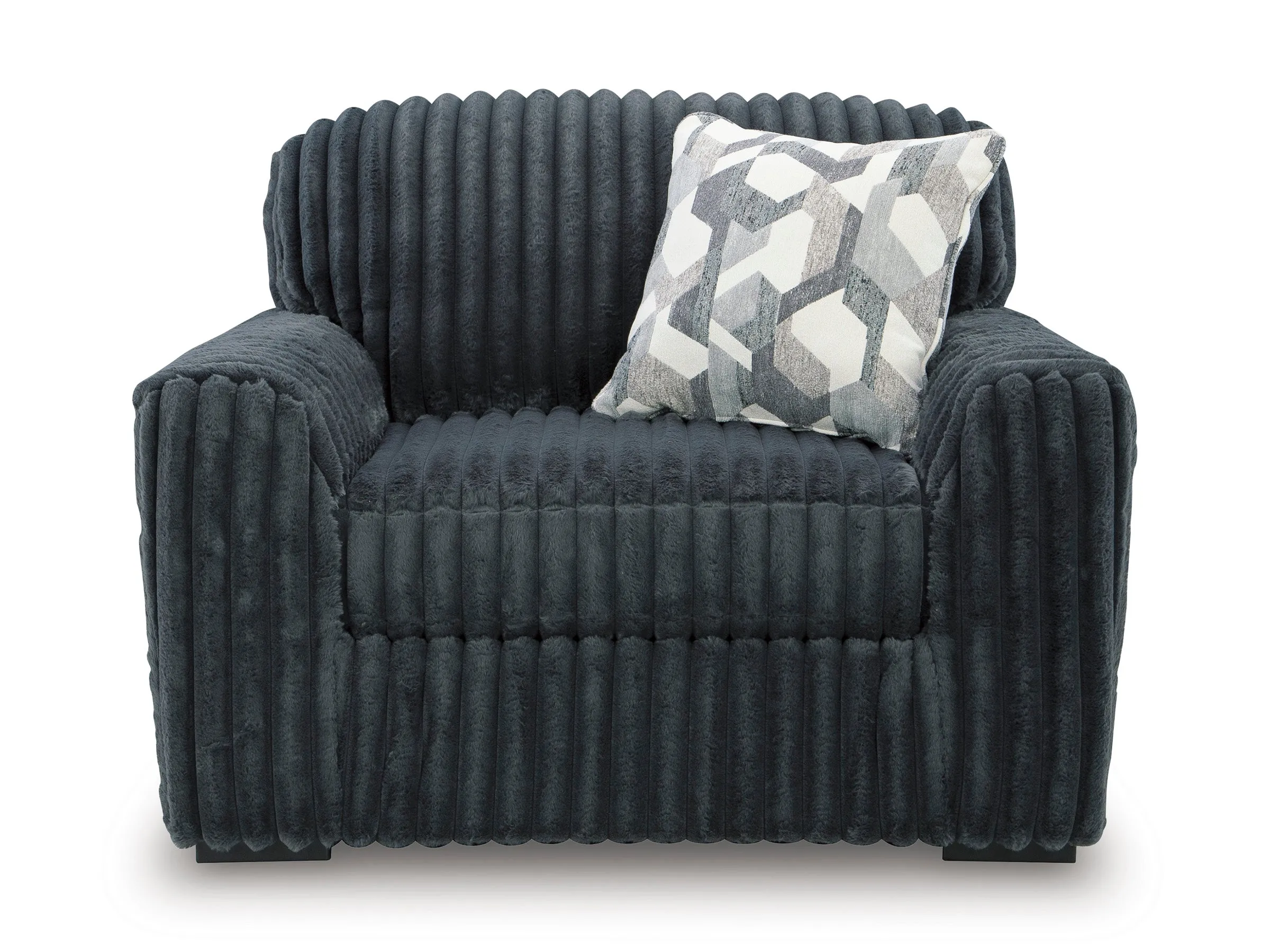 Midnight-Madness Gunmetal Sofa and Chair and a Half - Image 7