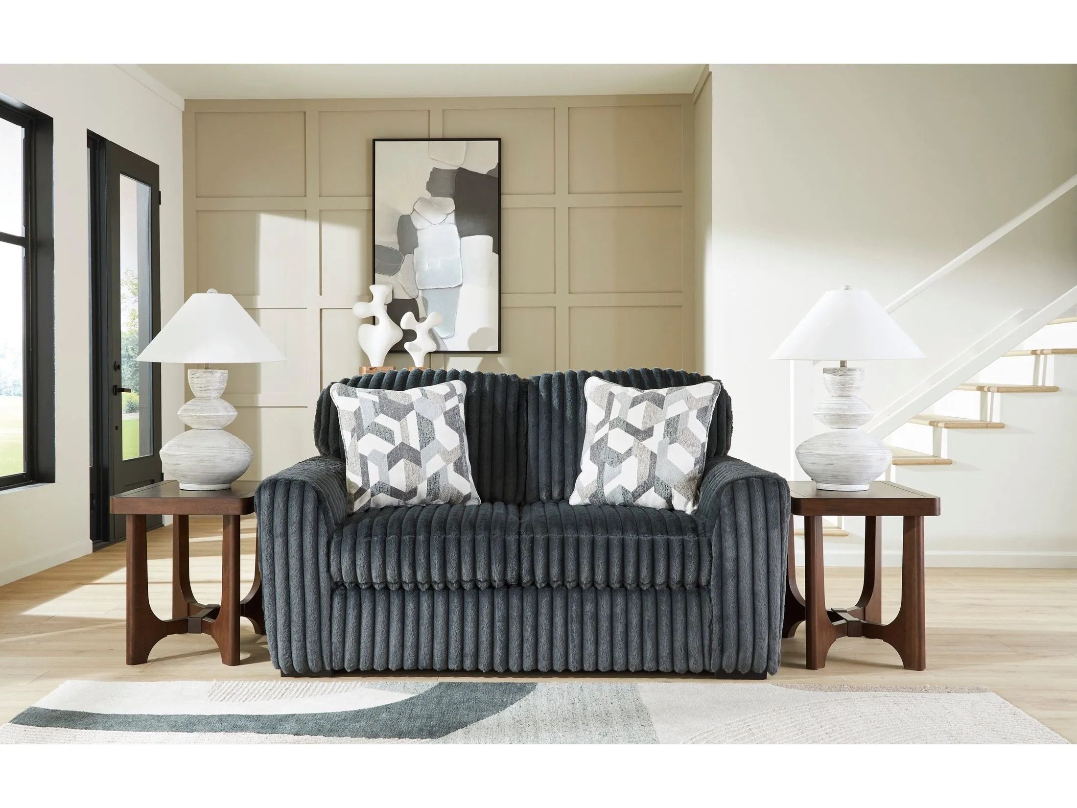 Midnight-Madness Gunmetal Loveseat