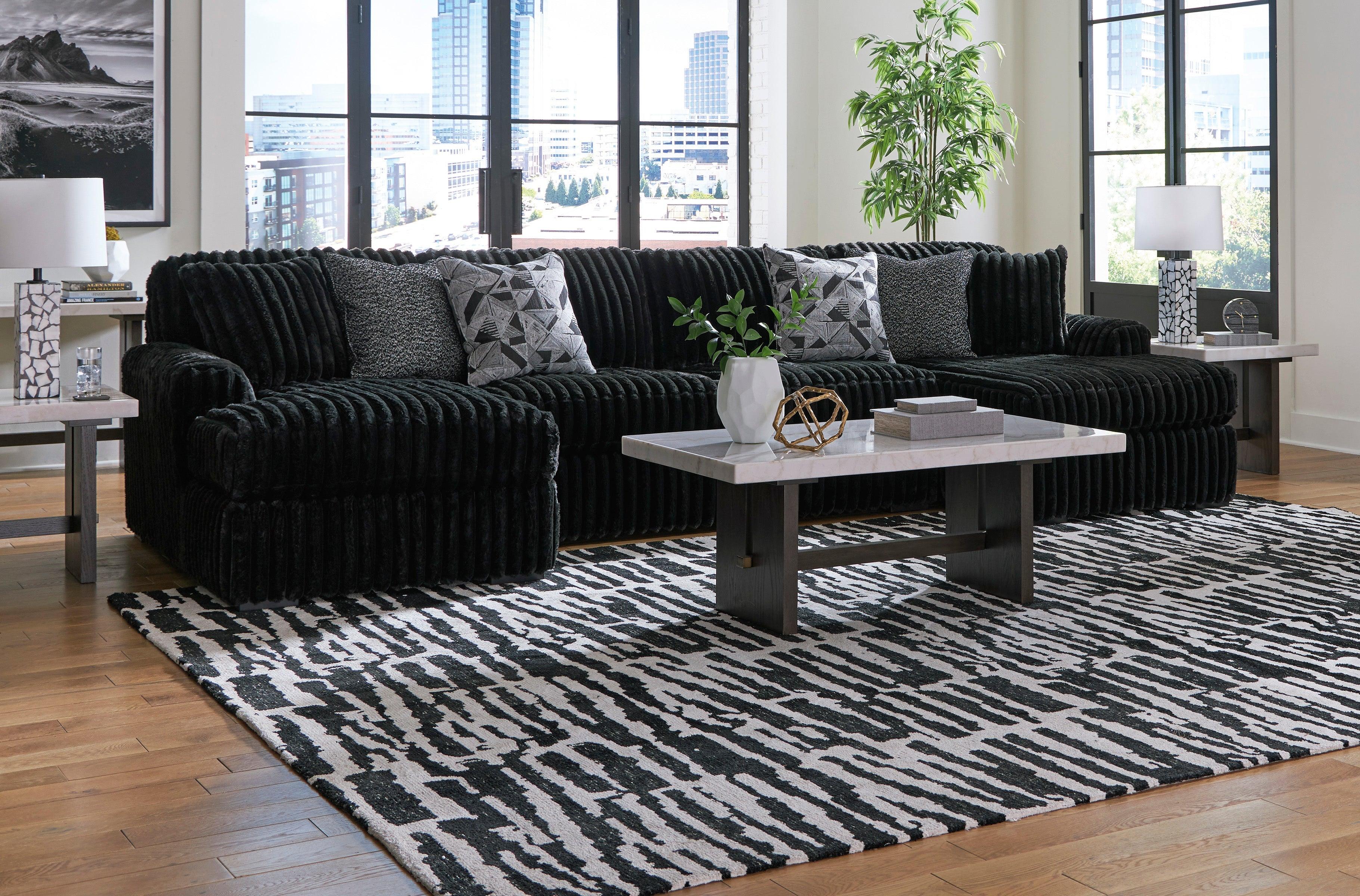 Midnight-Madness Onyx 3-Piece Double Chaise Sectional - Image 4