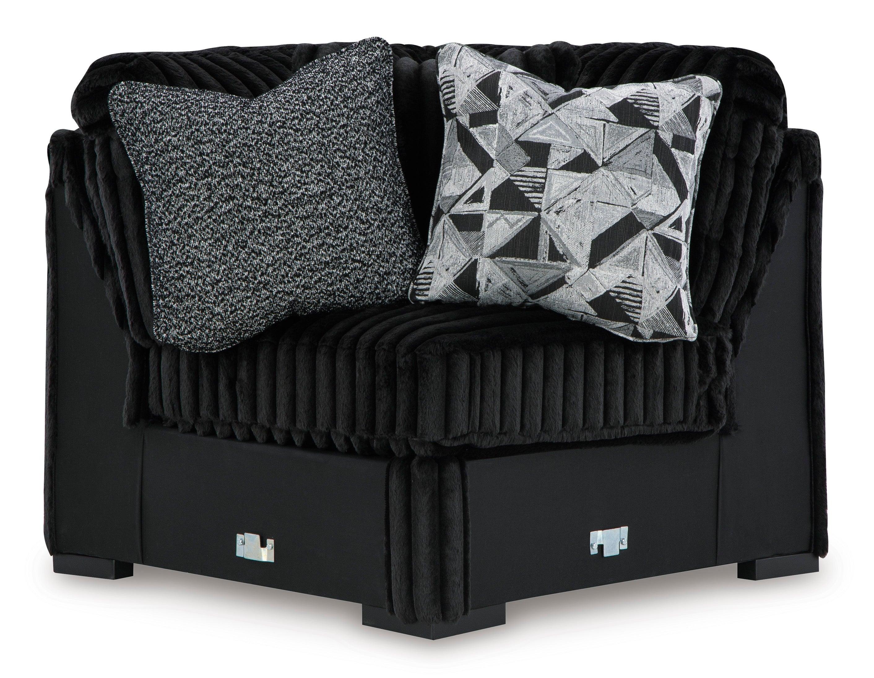 Midnight-Madness Onyx 4-Piece Left Arm Facing Chaise Sectional - Image 10