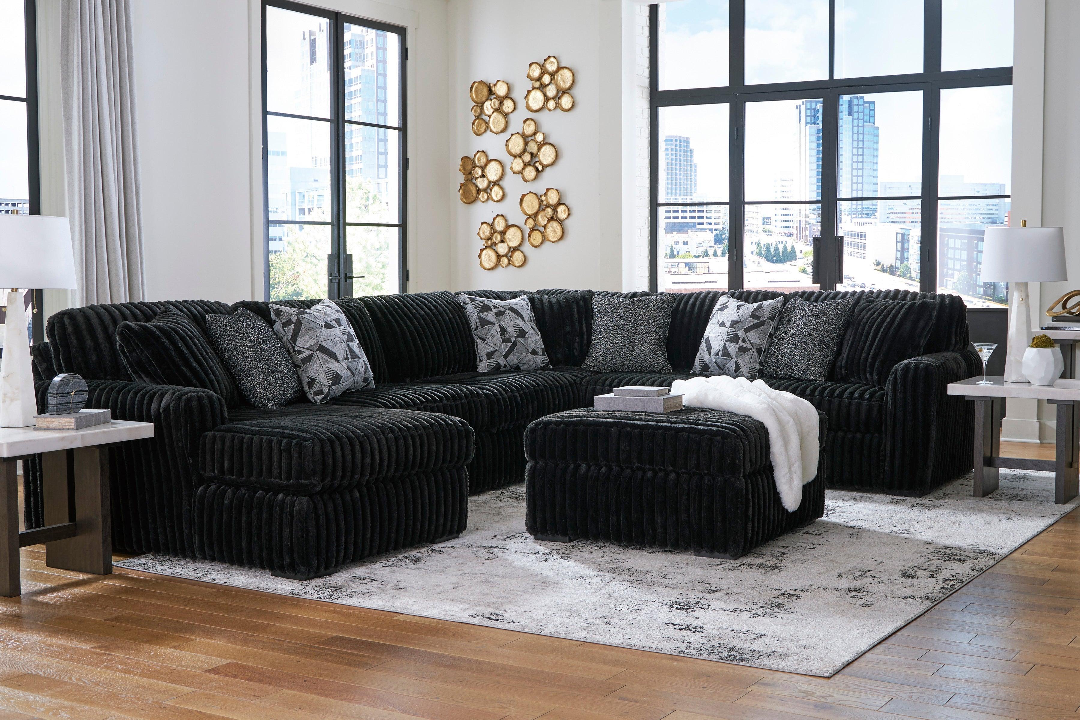 Midnight-Madness Onyx 4-Piece Left Arm Facing Chaise Sectional - Image 13