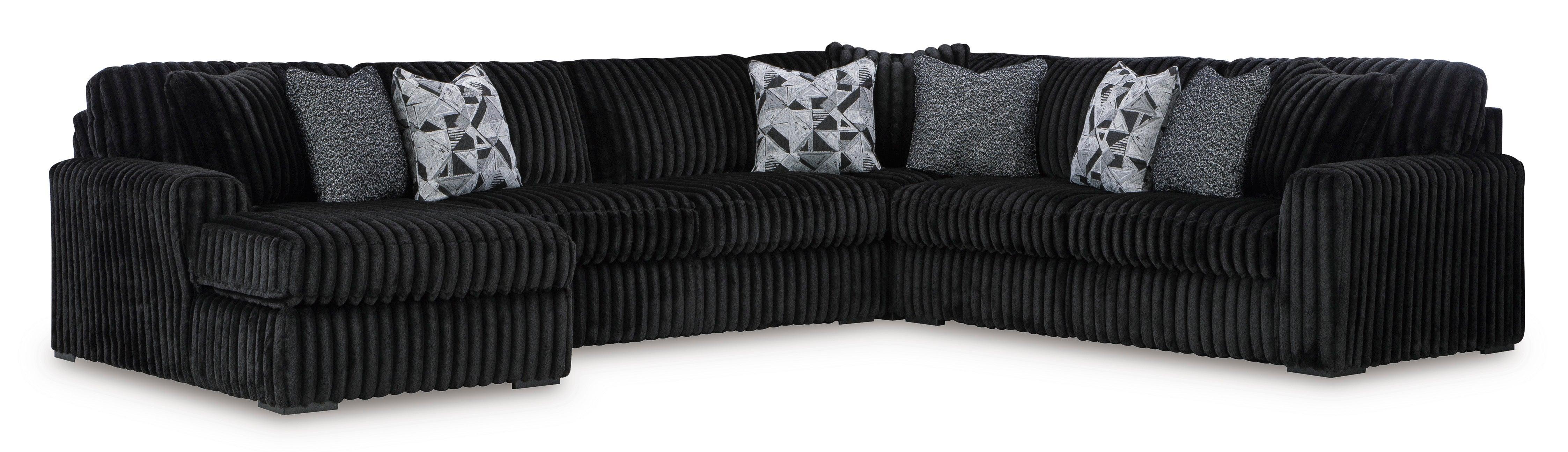 Midnight-Madness Onyx 4-Piece Left Arm Facing Chaise Sectional - Image 14