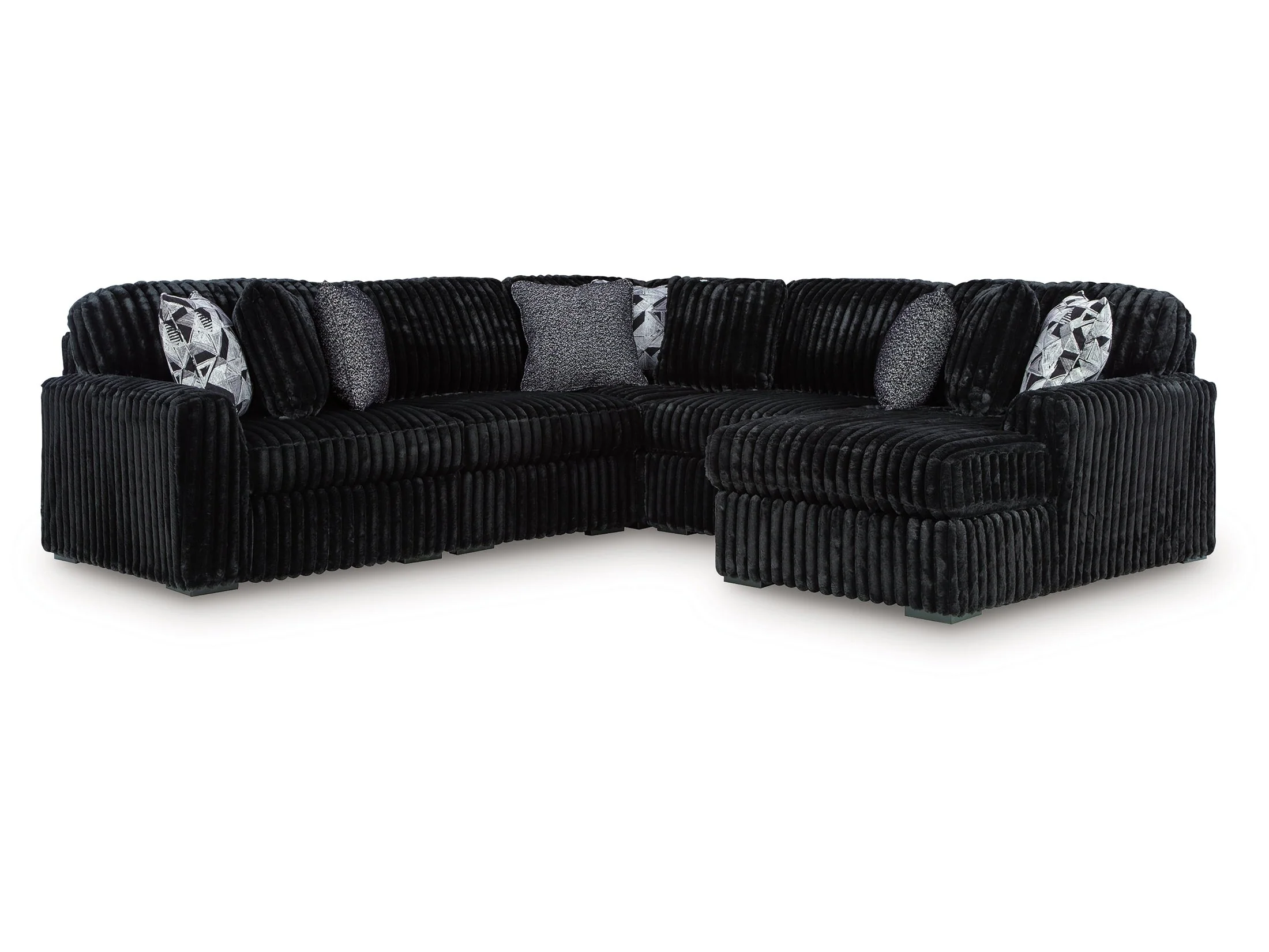 Midnight-Madness Onyx 6-Piece Sectional with Right Chaise - Image 2