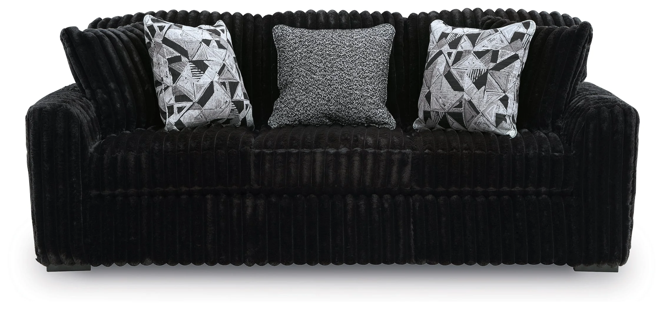 Midnight-Madness Onyx Sofa, Loveseat and Oversized Ottoman - Image 11