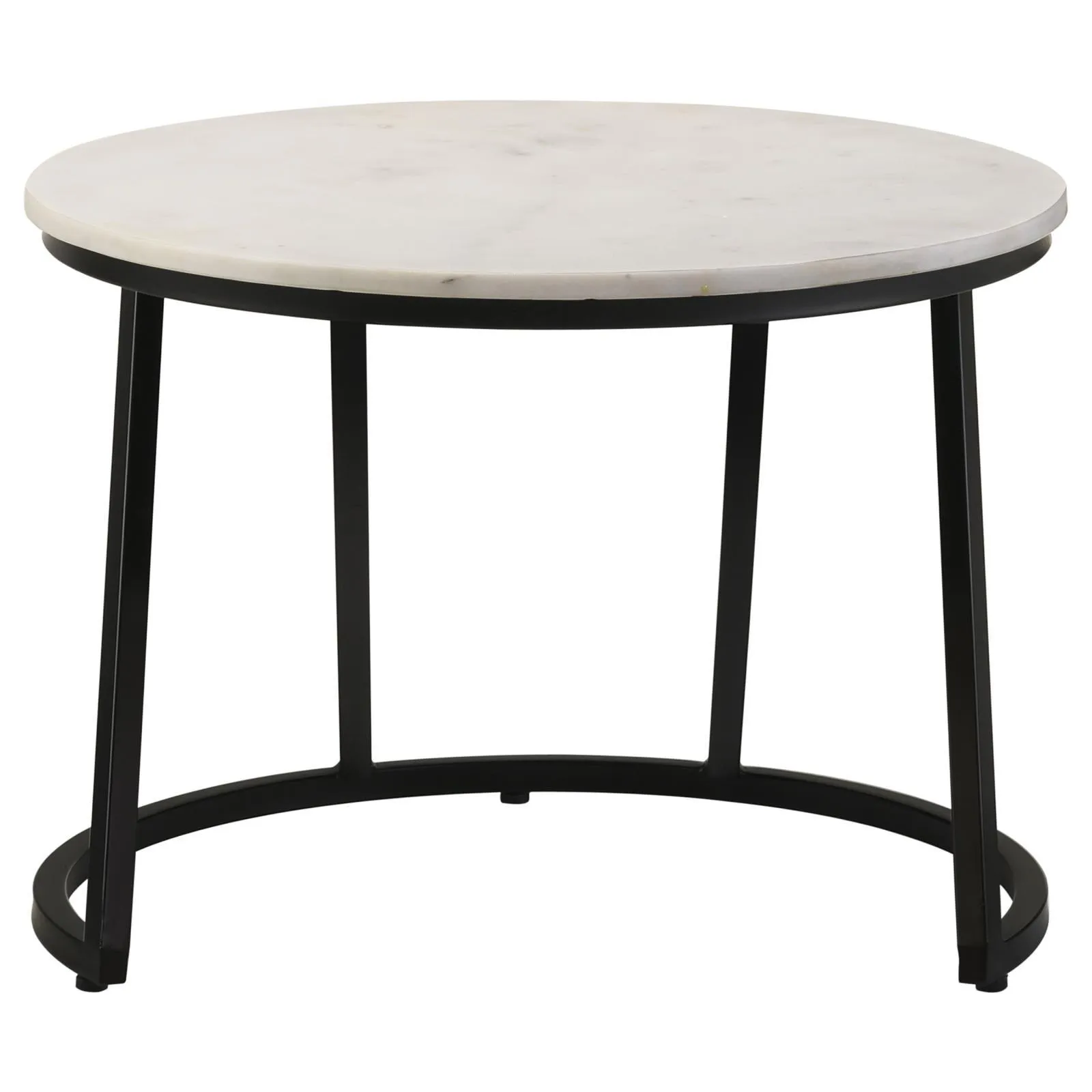 Miguel White and Black Marble Top Round Accent Table - Image 3