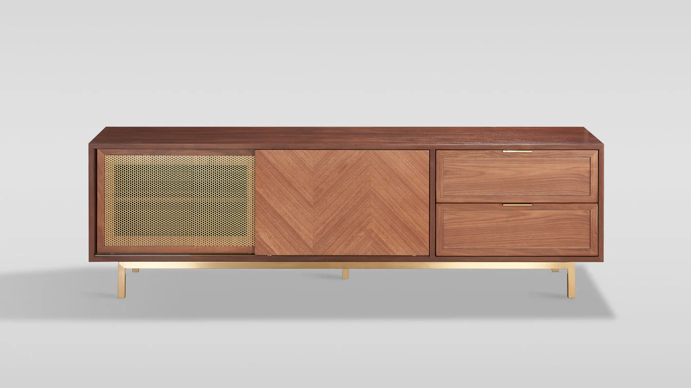 Milana Walnut Gold TV Console