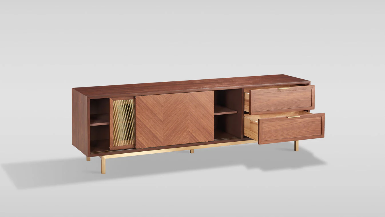 Milana Walnut Gold TV Console - Image 3
