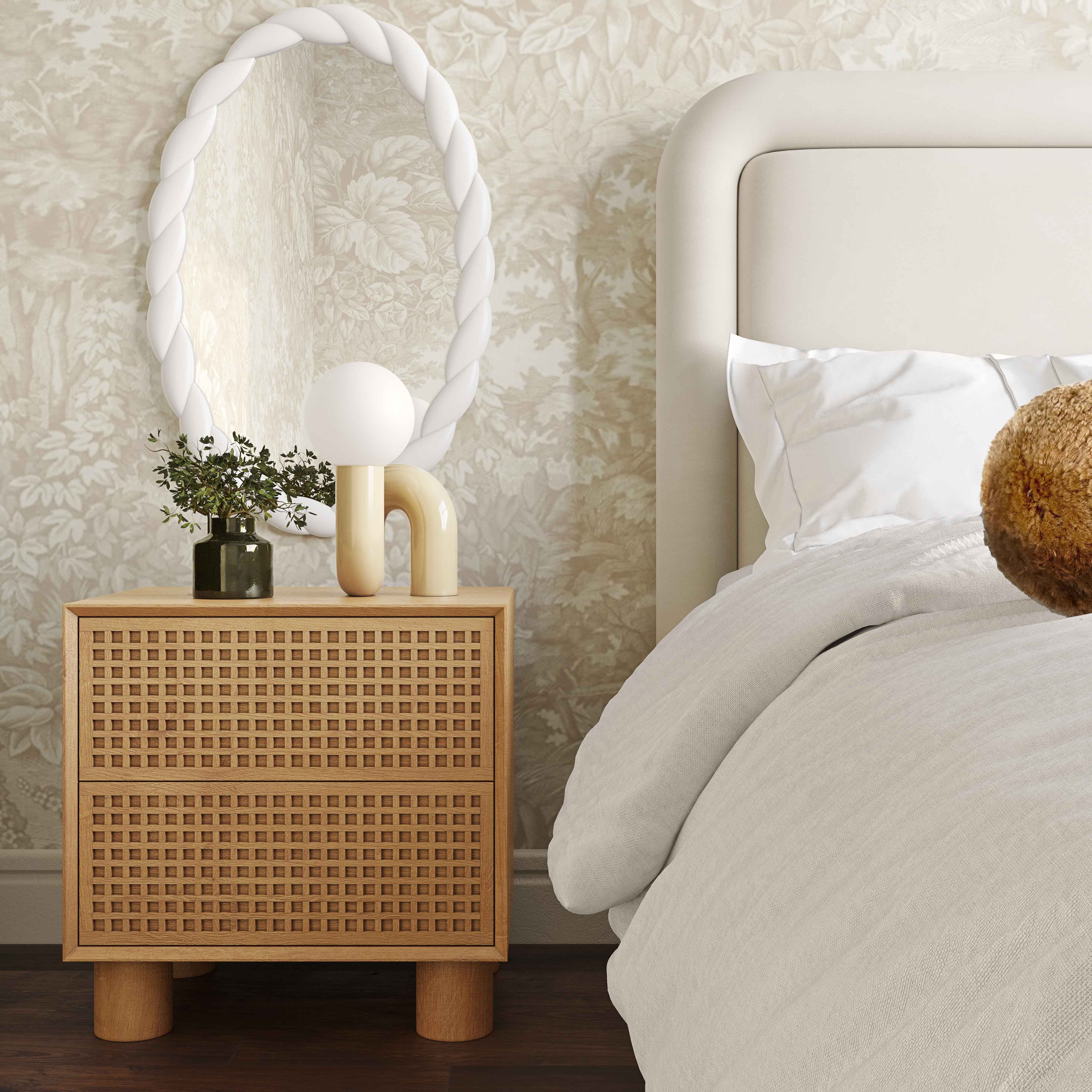 Miles Natural Wood 2-Drawer Nightstand - Image 2