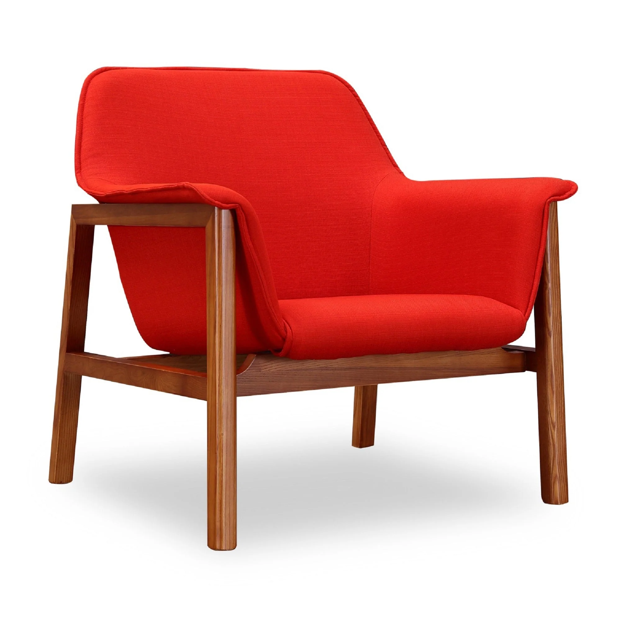 Miller Accent Chair in Burnt Orange and Walnut (set of 2) - Image 3