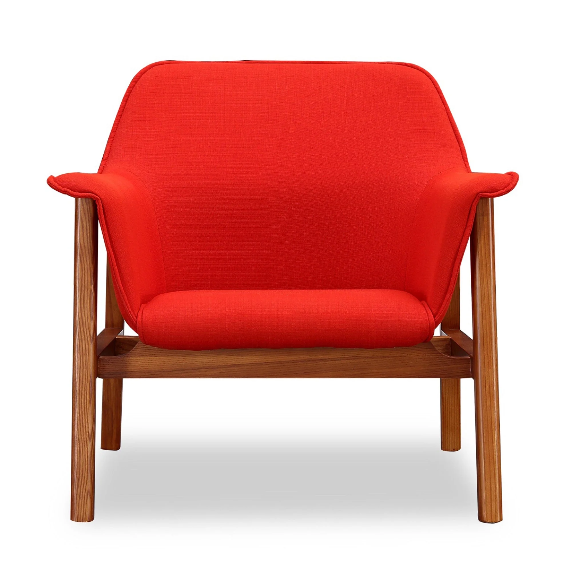 Miller Accent Chair in Burnt Orange and Walnut (set of 2) - Image 4