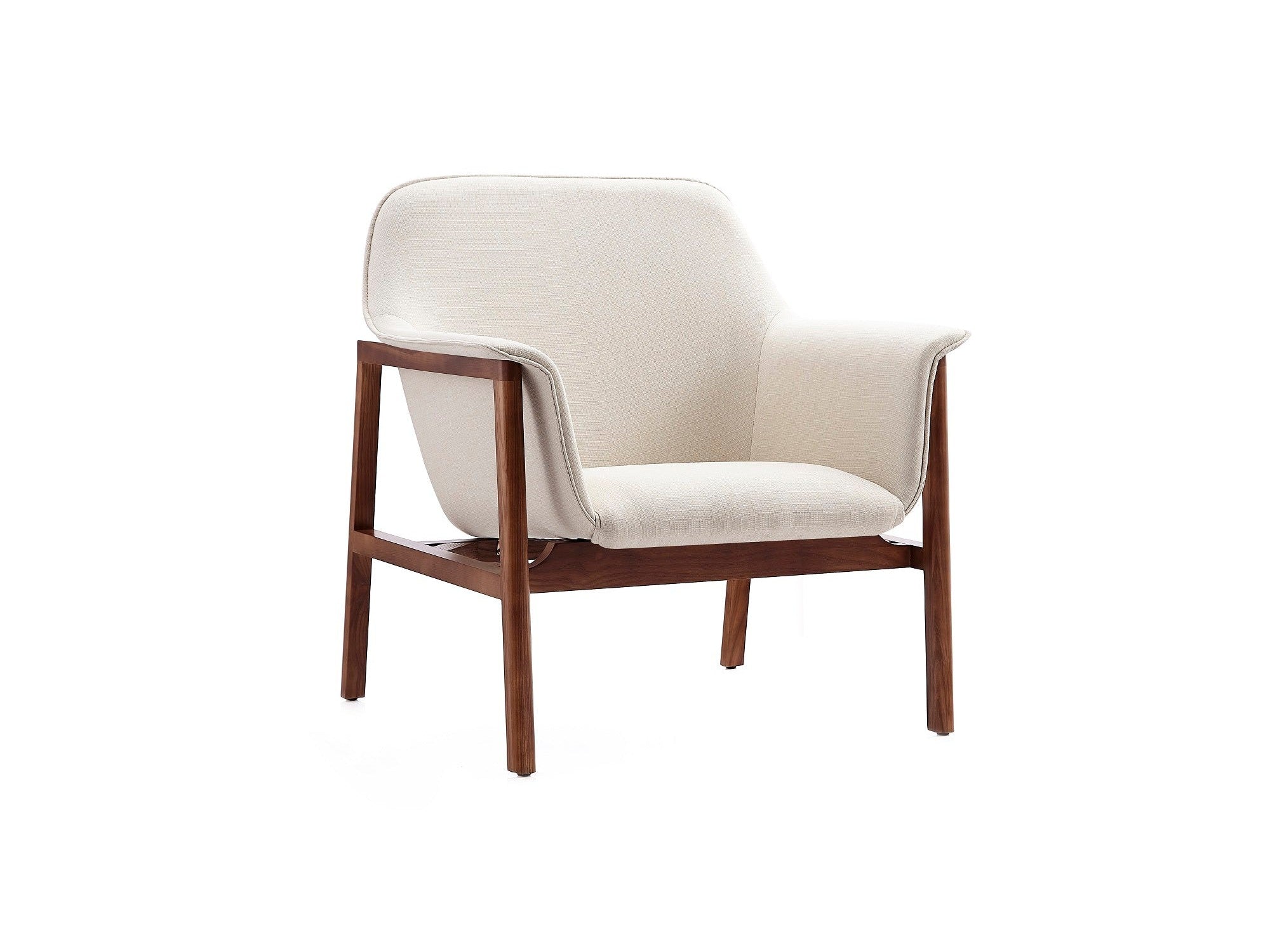 Miller Accent Chair in Cream and Walnut
