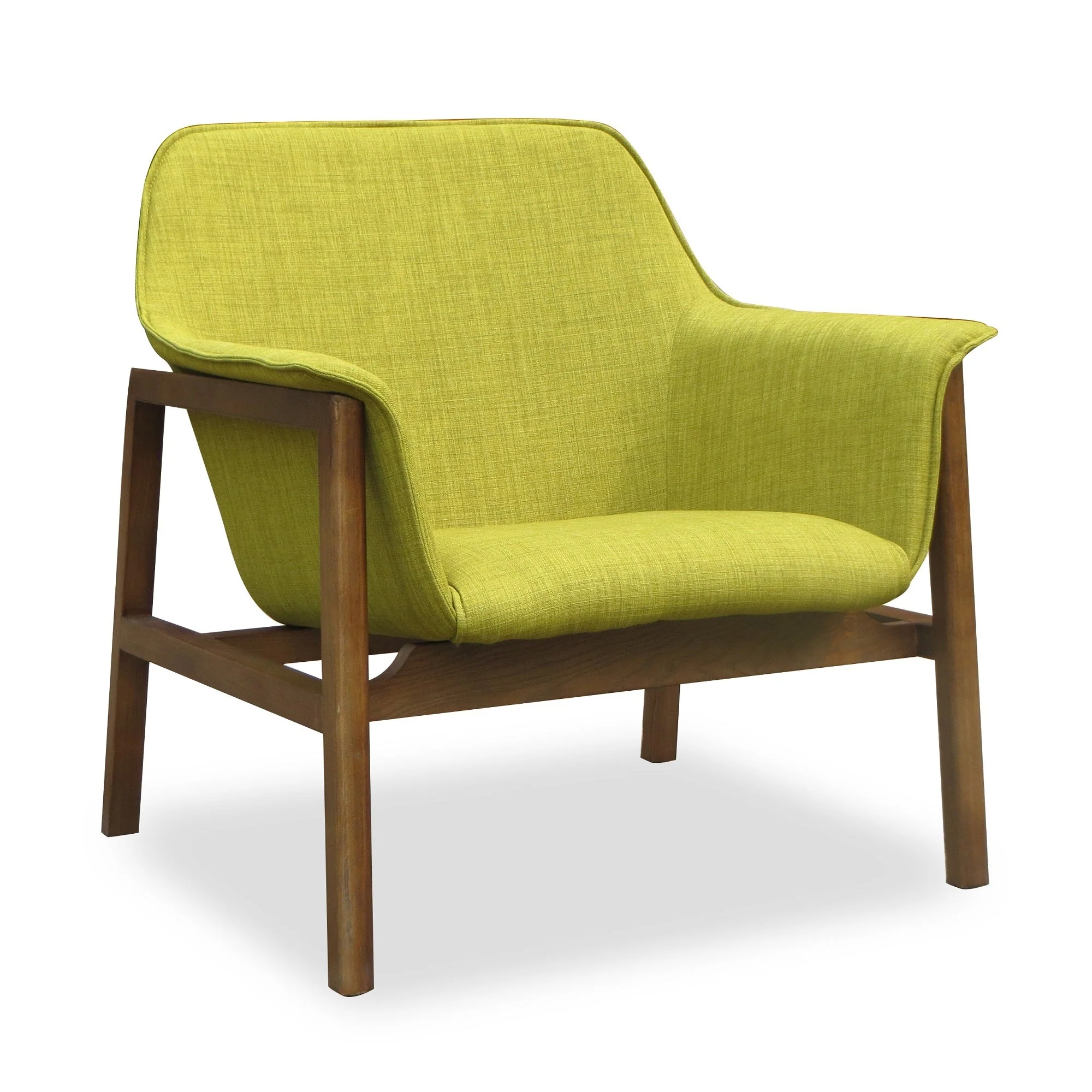 Miller Accent Chair in Green and Walnut (set of 2) - Image 3