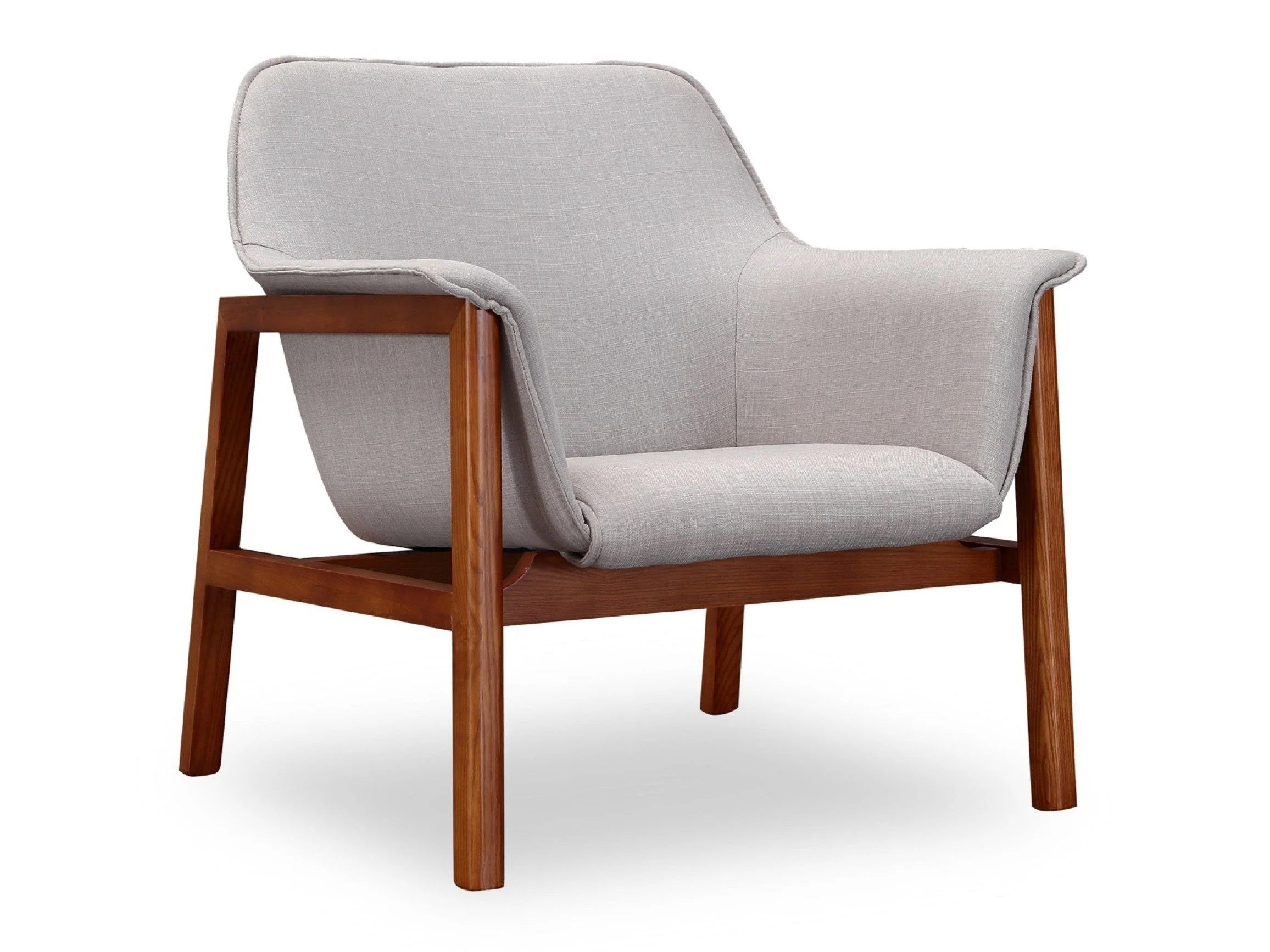 Miller Accent Chair in Grey and Walnut