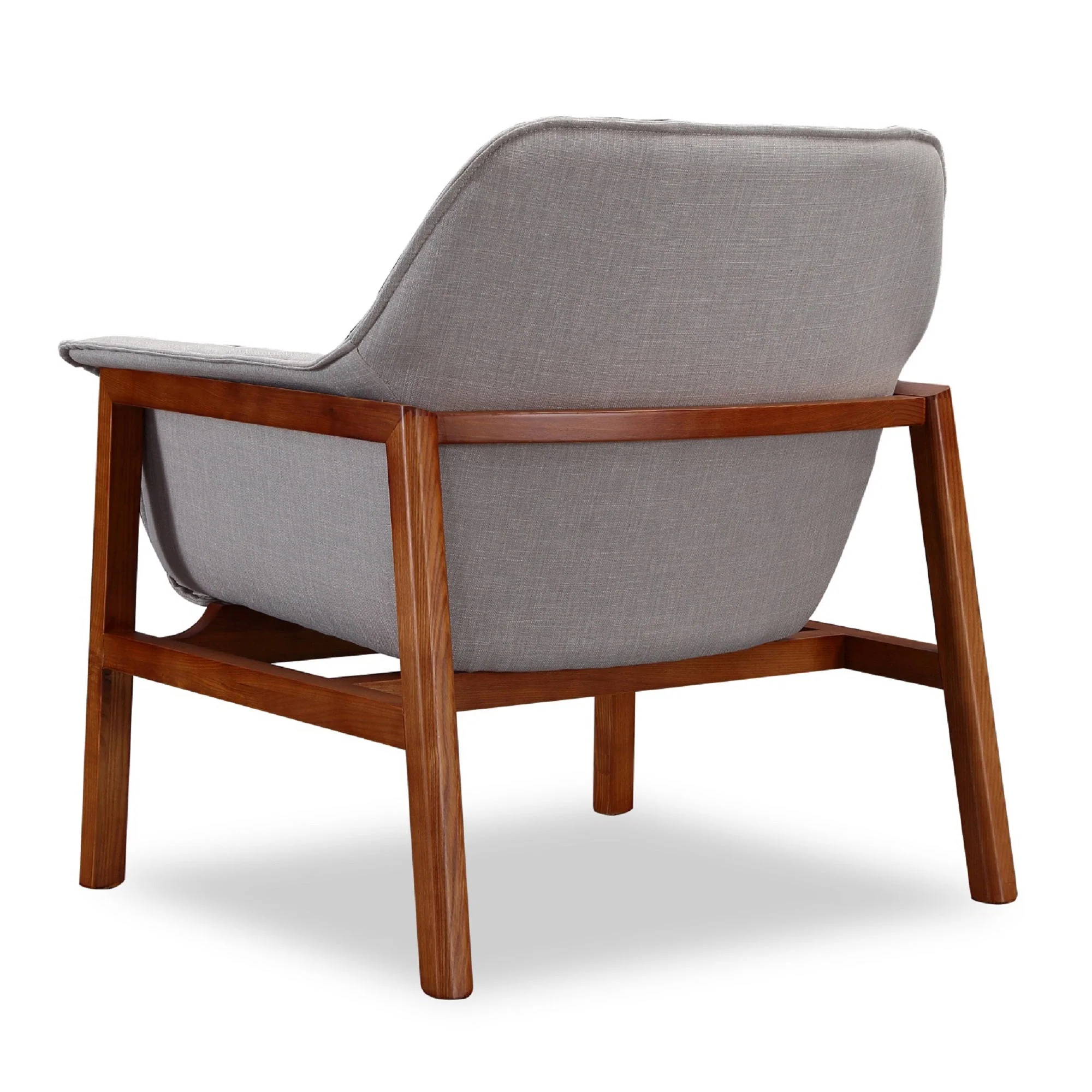 Miller Accent Chair in Grey and Walnut - Image 6