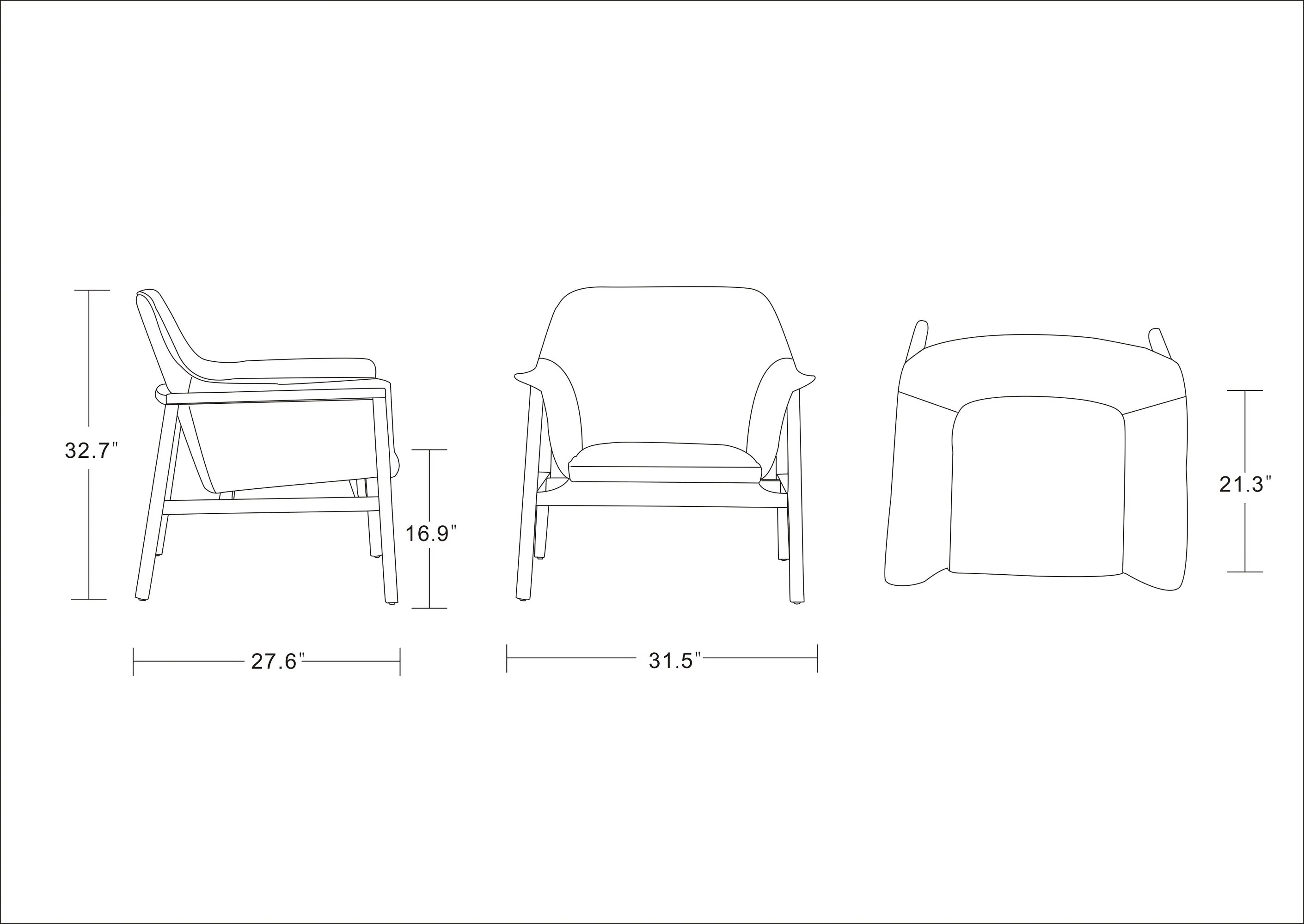 Miller Accent Chair in Grey and Walnut (set of 2) - Image 2