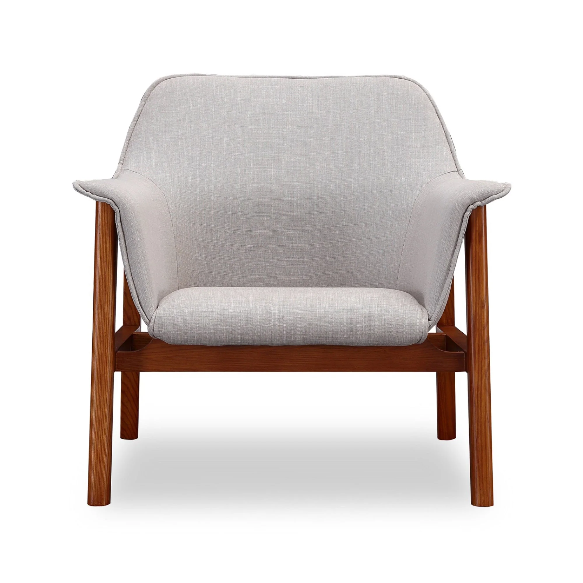 Miller Accent Chair in Grey and Walnut (set of 2) - Image 4