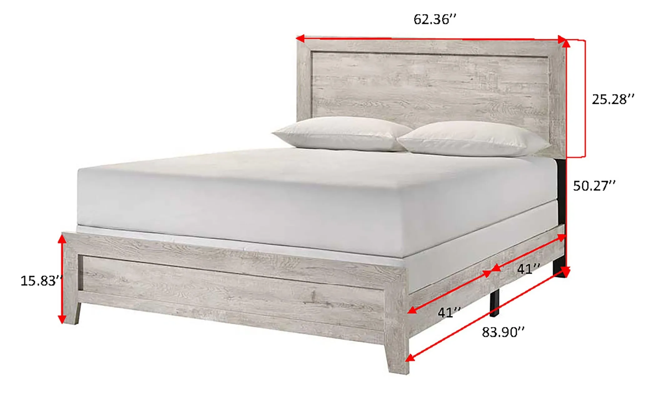 Millie White Queen Bed - Image 4