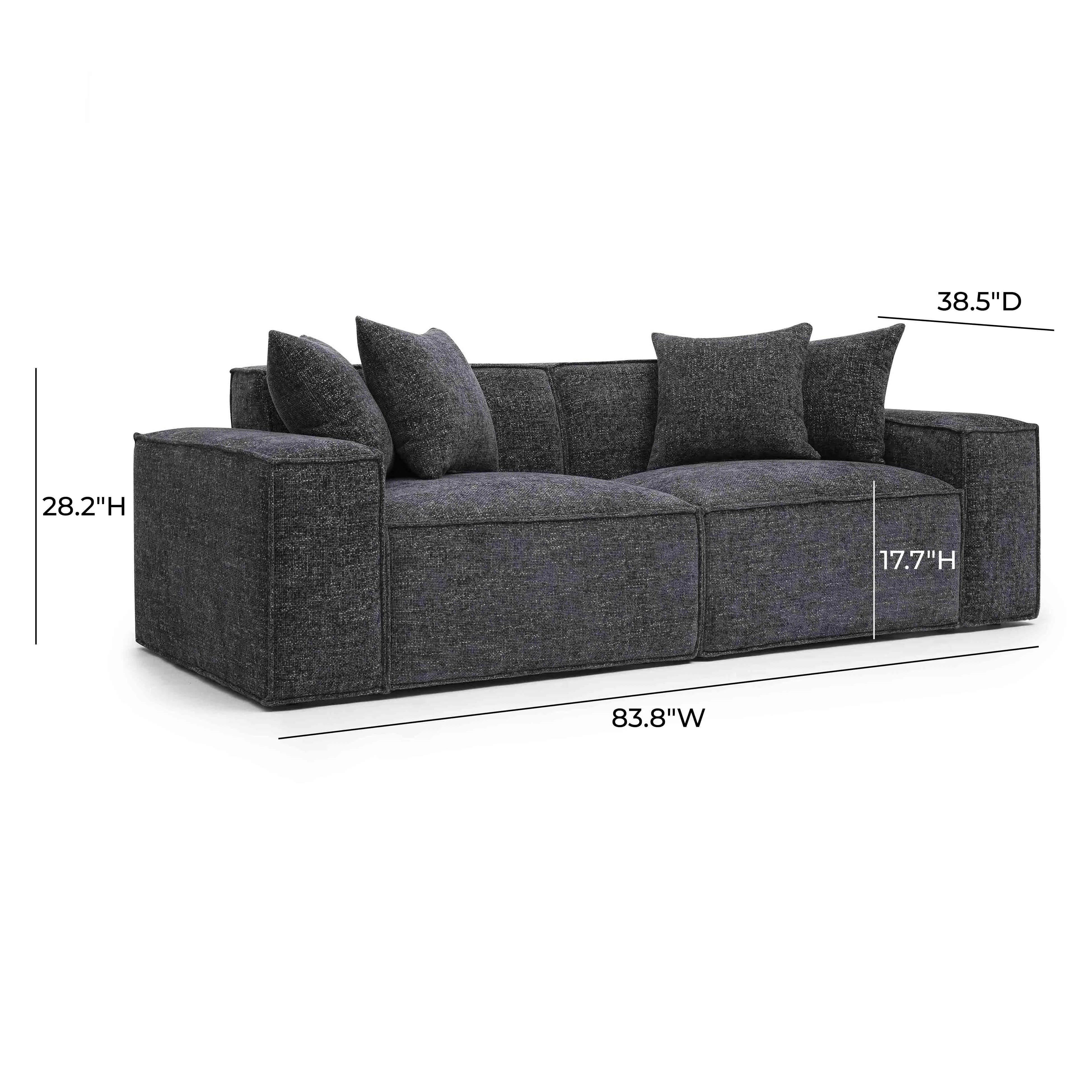 Mindy 84" Chenille Basketweave Modular Loveseat - Image 10