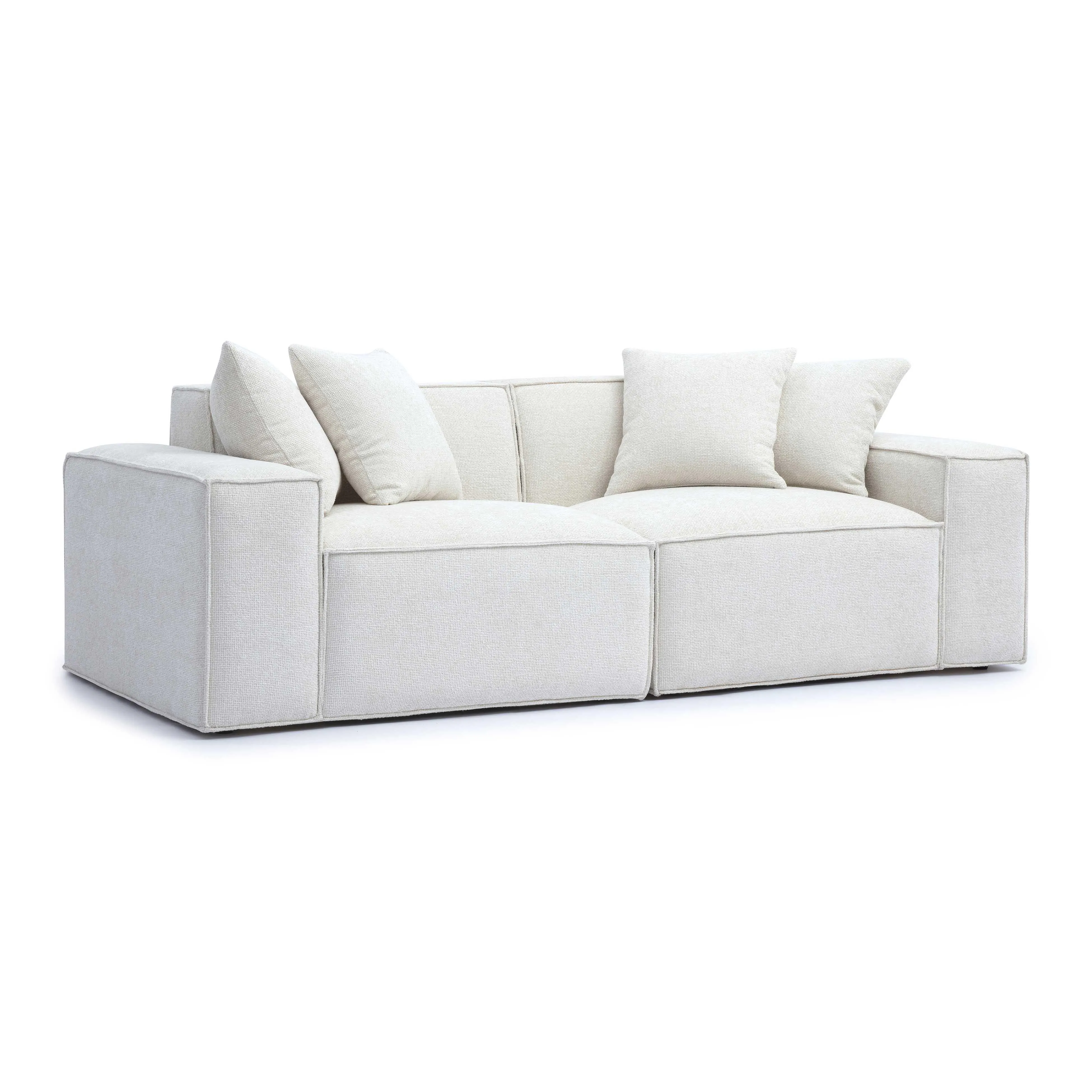 Mindy 84" Chenille Basketweave Modular Loveseat - Image 12