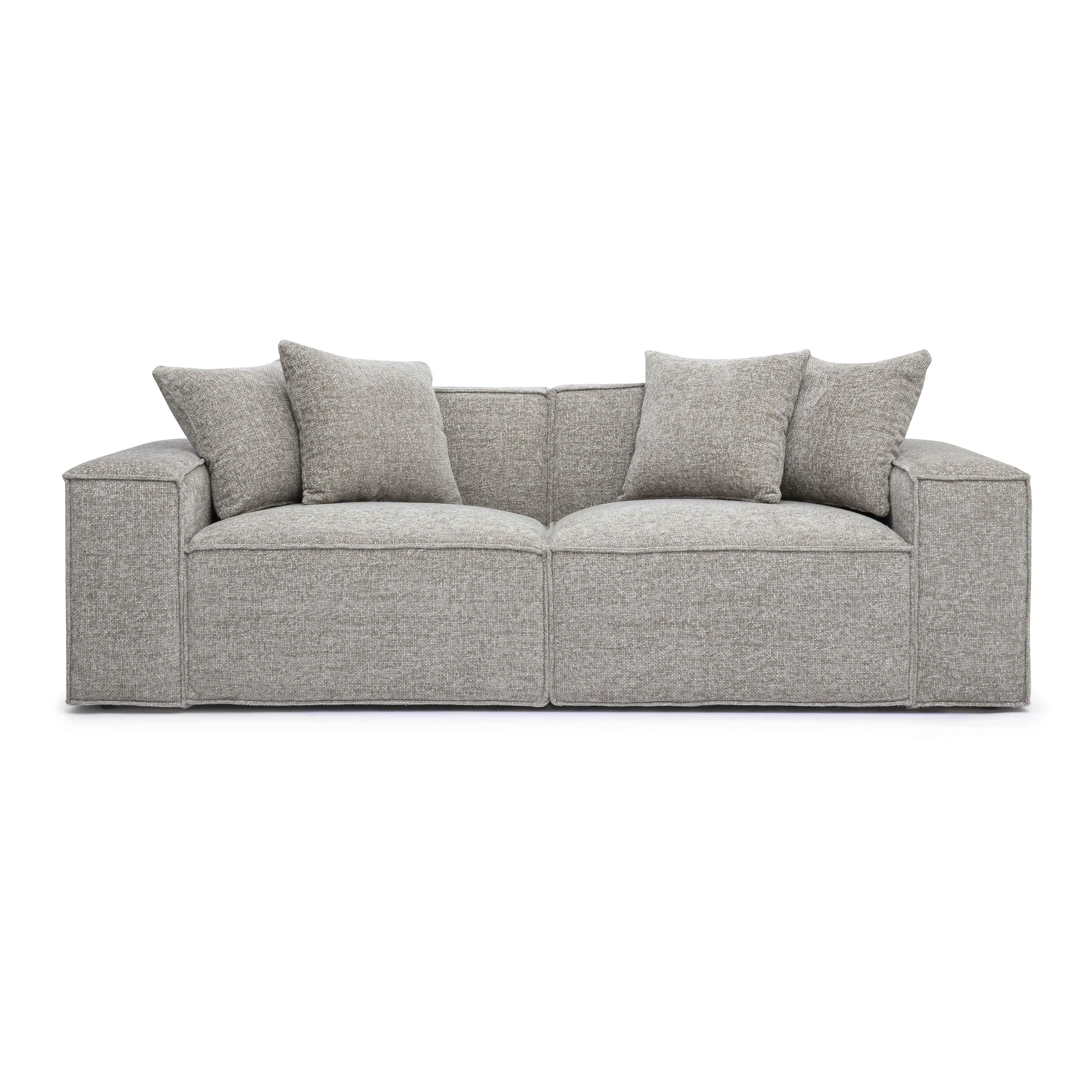 Mindy 84" Chenille Basketweave Modular Loveseat - Image 16