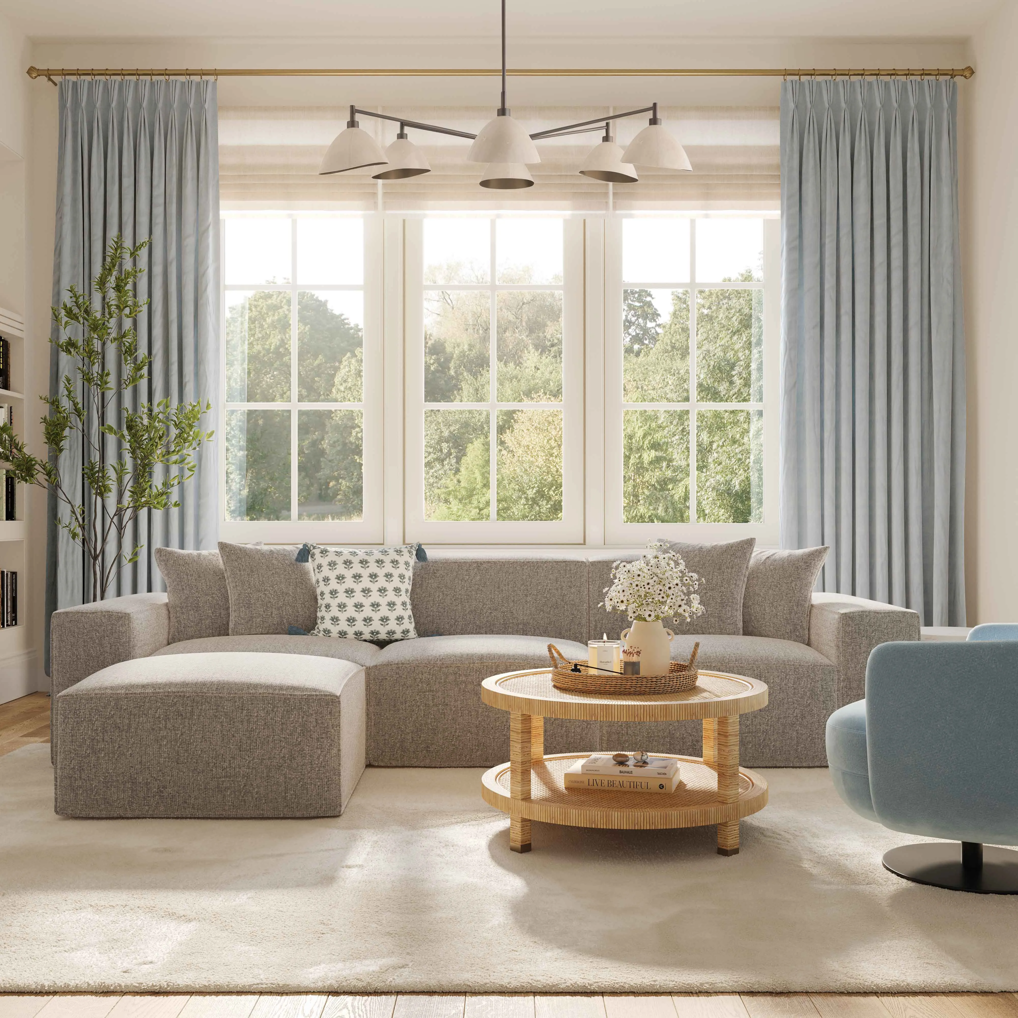 Mindy 84" Chenille Basketweave Modular Loveseat - Image 17