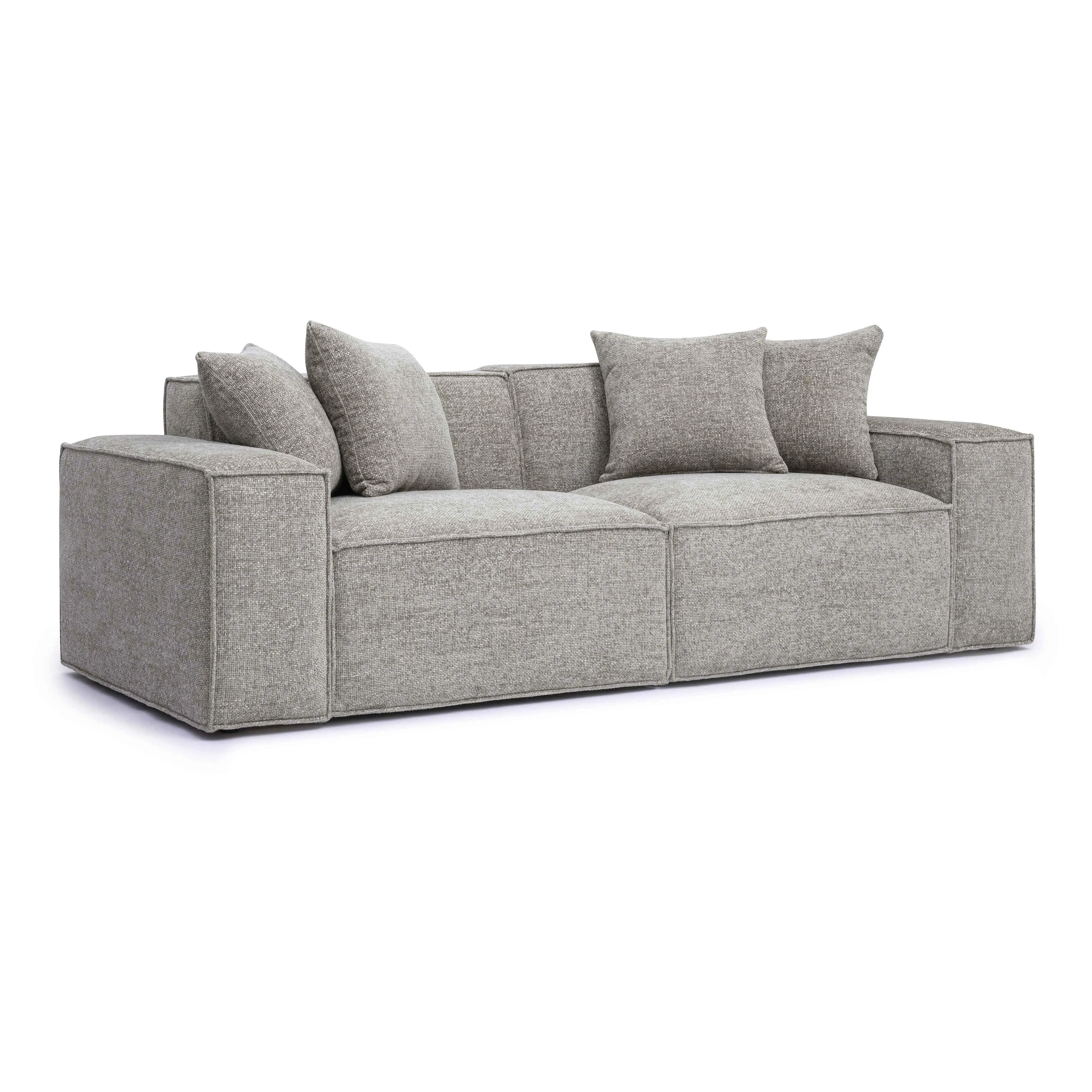 Mindy 84" Chenille Basketweave Modular Loveseat - Image 18