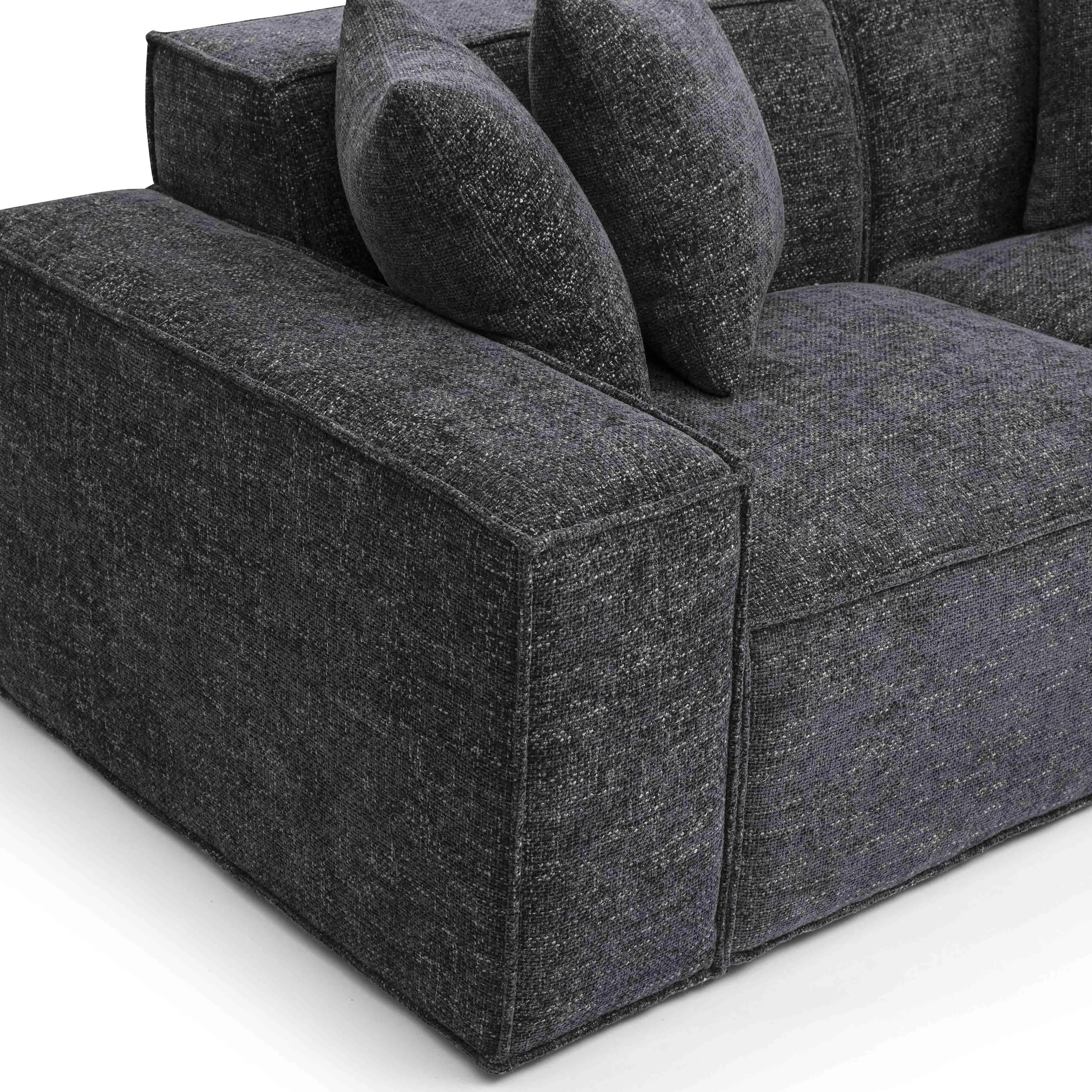 Mindy 84" Chenille Basketweave Modular Loveseat - Image 9