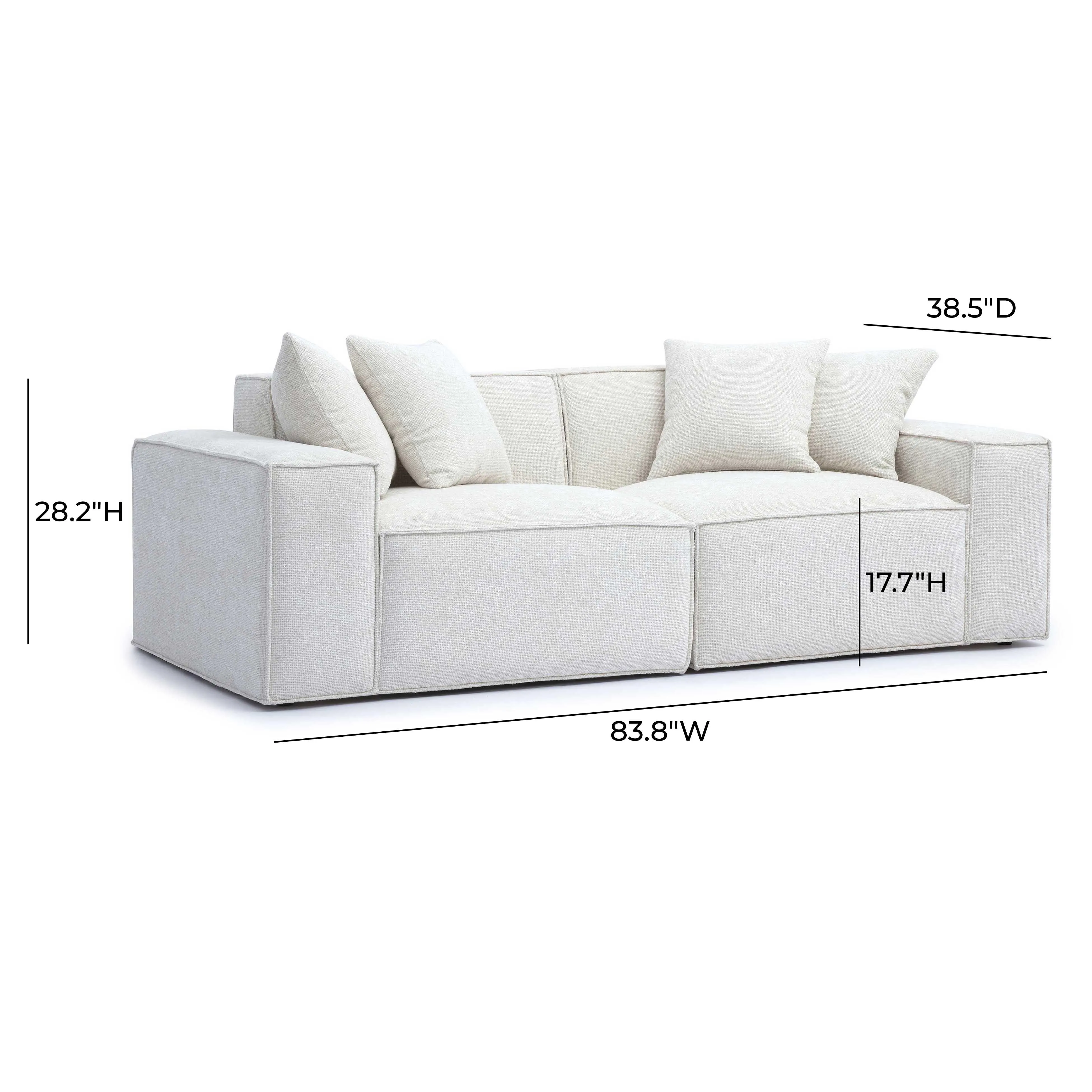 Mindy Chenille Basketweave Modular Loveseat - Image 5