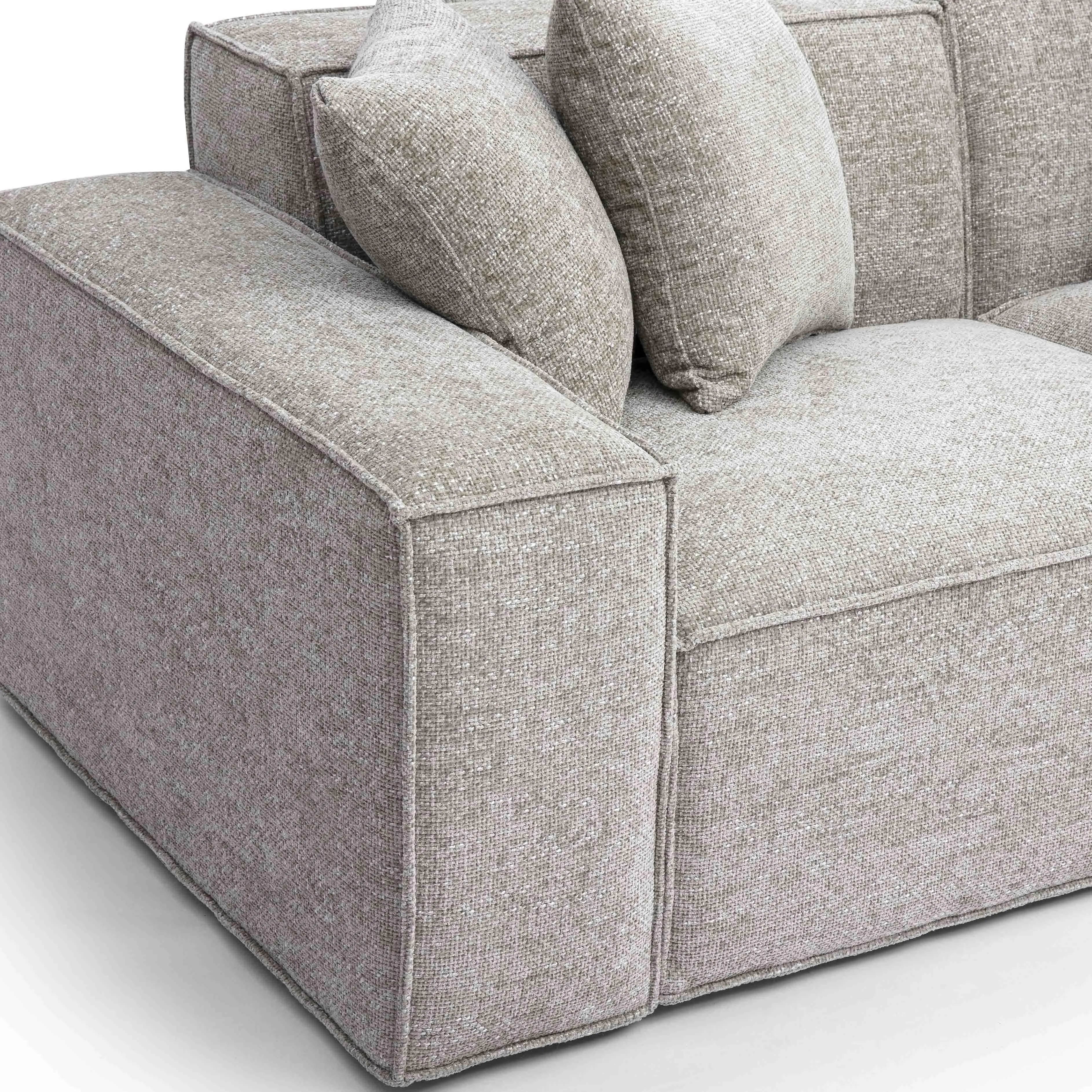 Mindy Chenille Basketweave Modular Loveseat - Image 9