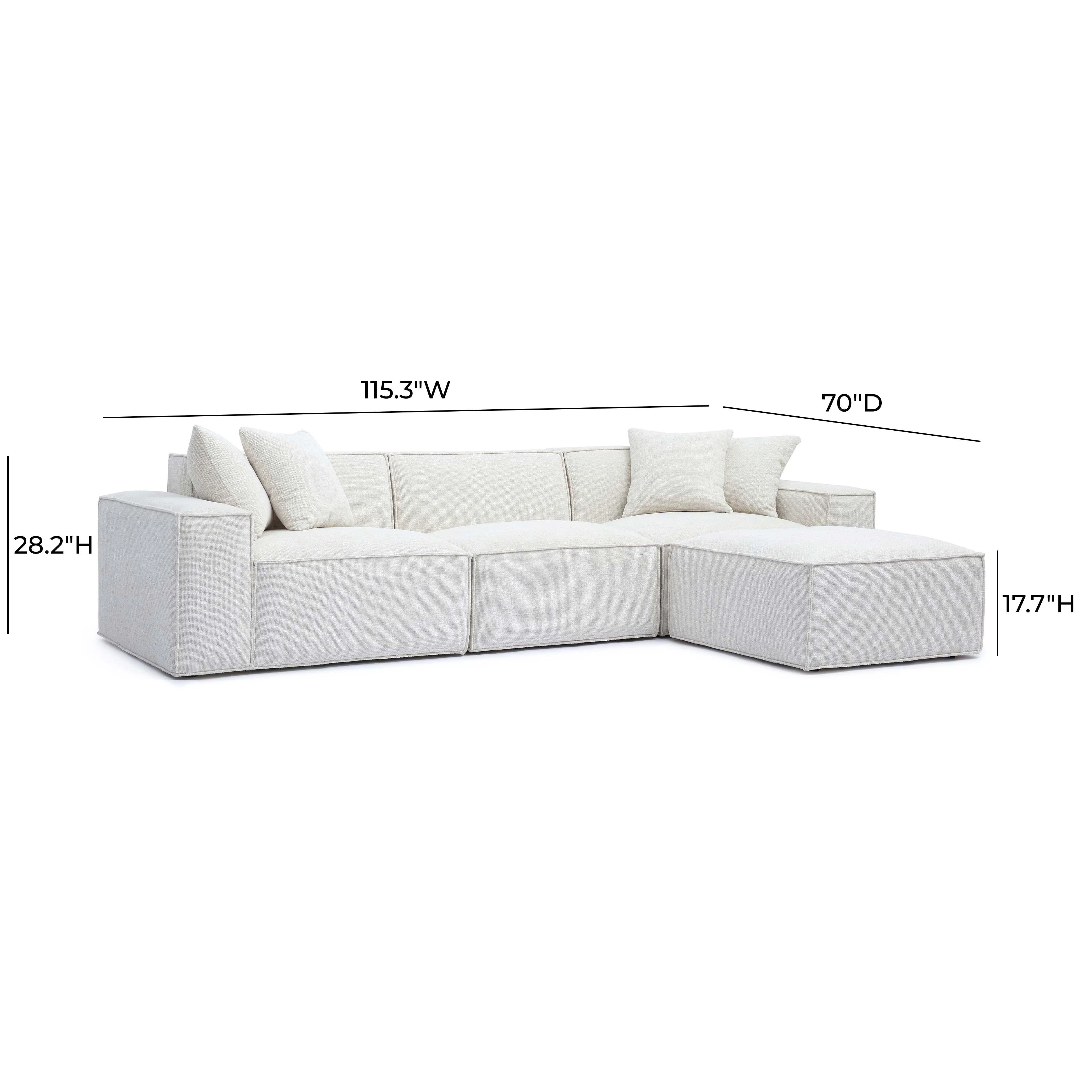 Mindy Chenille Basketweave Modular Sectional - Image 5