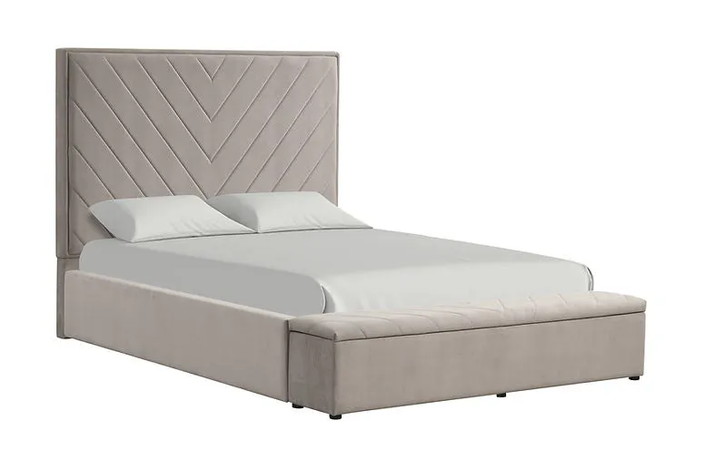 Mio Velvet Grey King Bed - Image 2