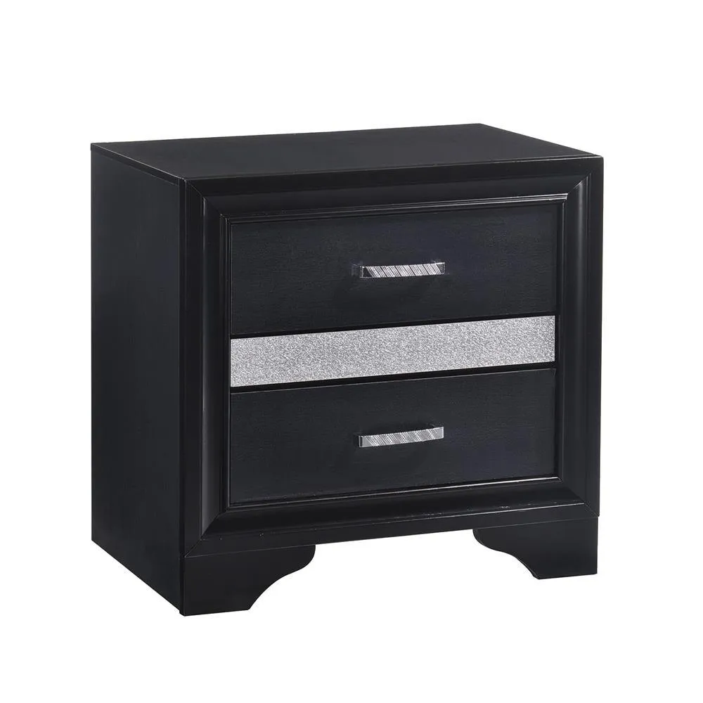 Miranda Black 2-Drawer Nightstand Tray - Image 2