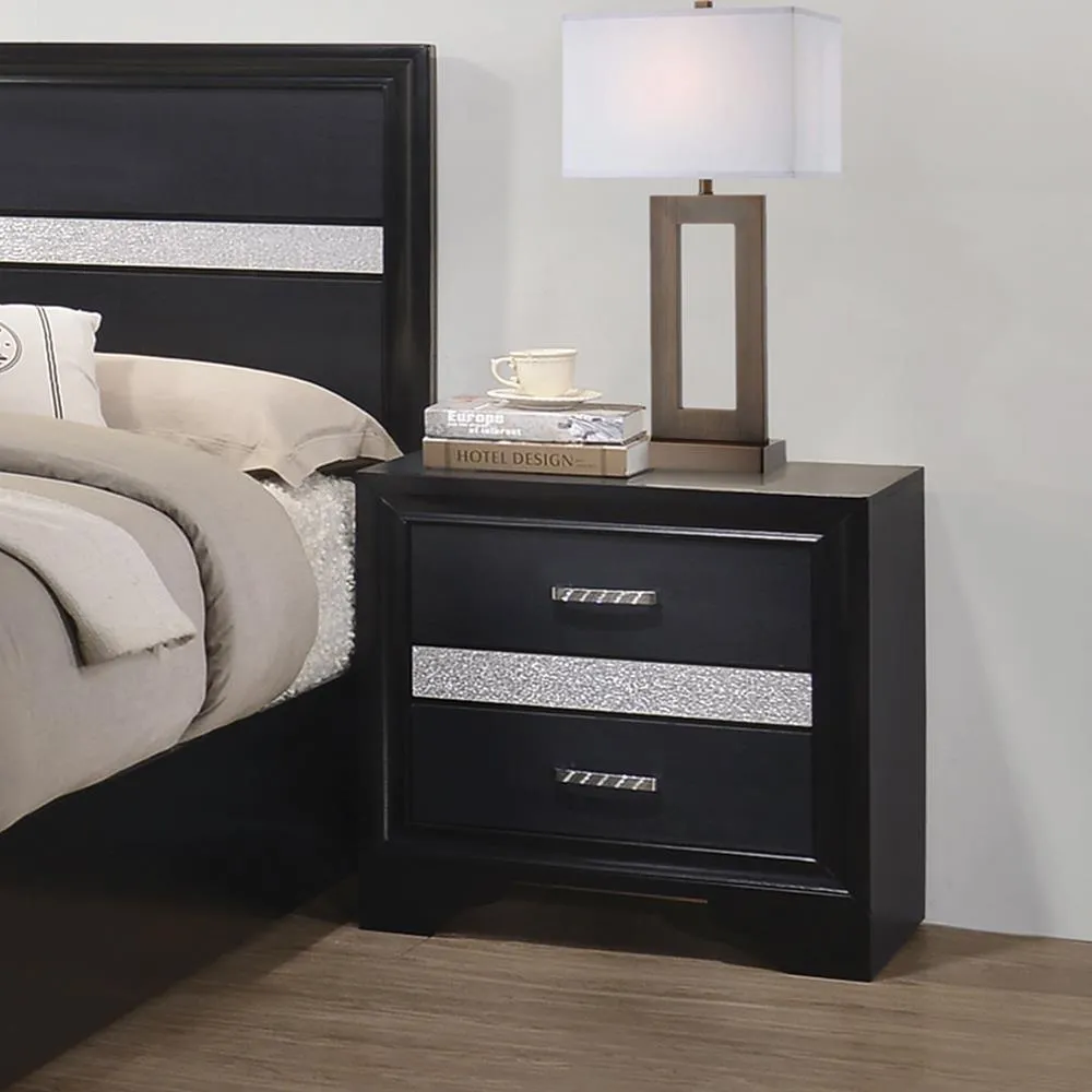 Miranda Black 2-Drawer Nightstand Tray - Image 4
