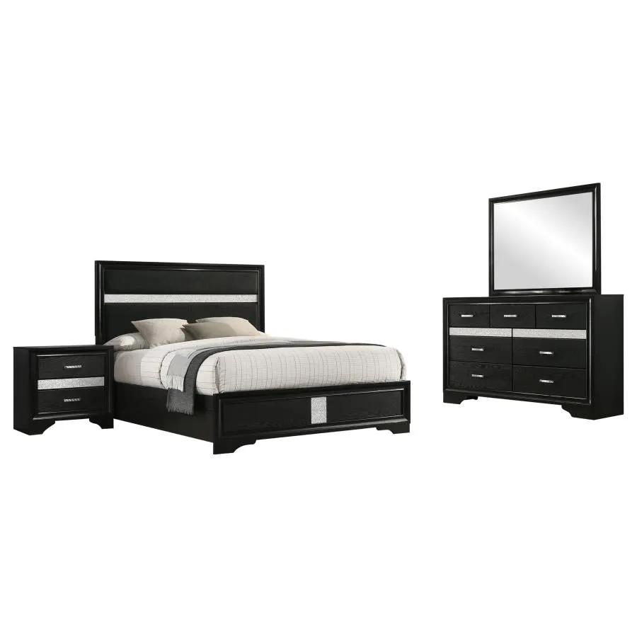 Miranda Black 4-Piece Queen Bedroom Set - Image 2