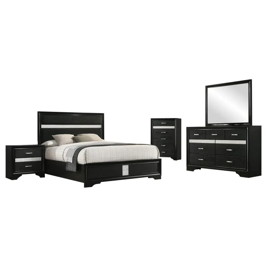 Miranda Black 5-Piece Queen Bedroom Set - Image 2