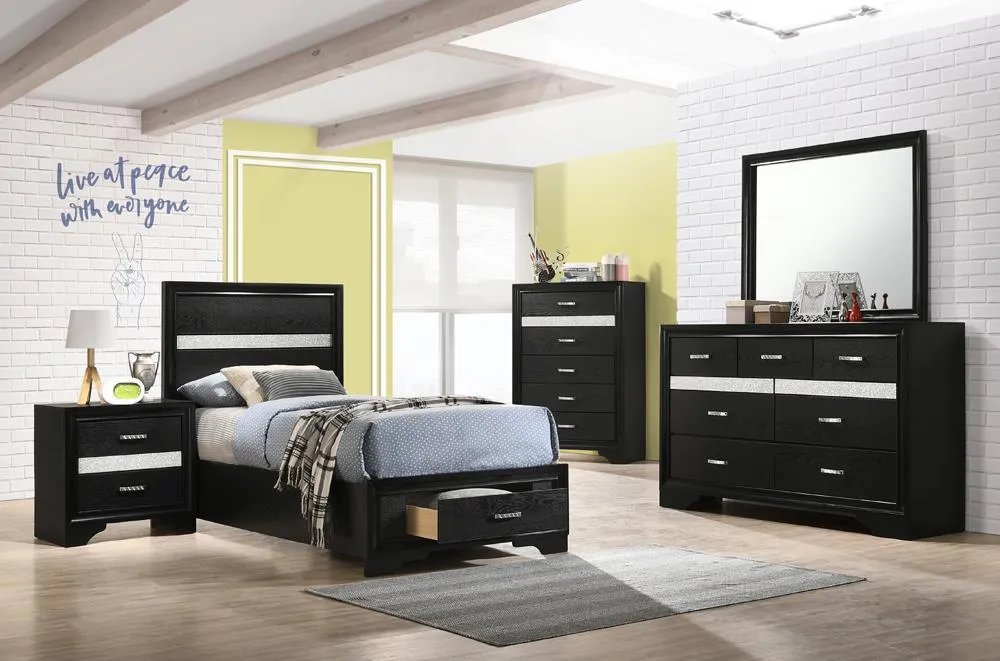 Miranda Black Twin Storage Bed - Image 10
