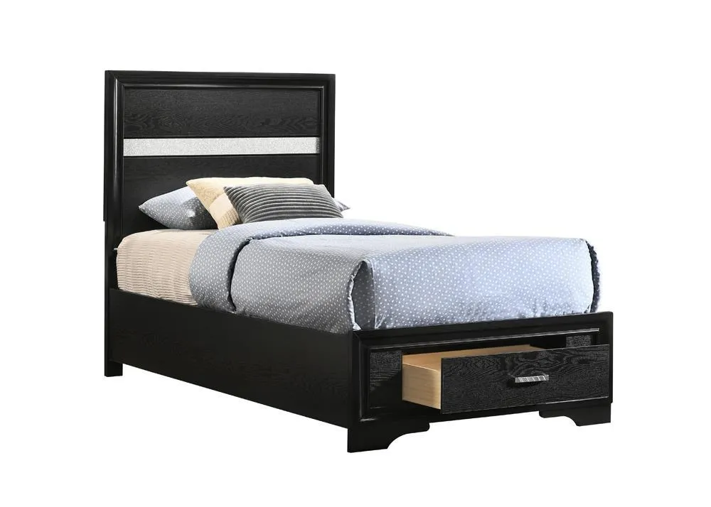 Miranda Black Twin Storage Bed - Image 2