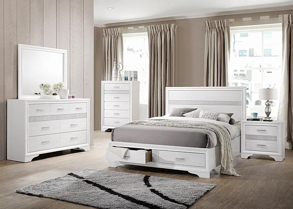 Miranda California King 2-Drawer Storage Bed White - Image 3