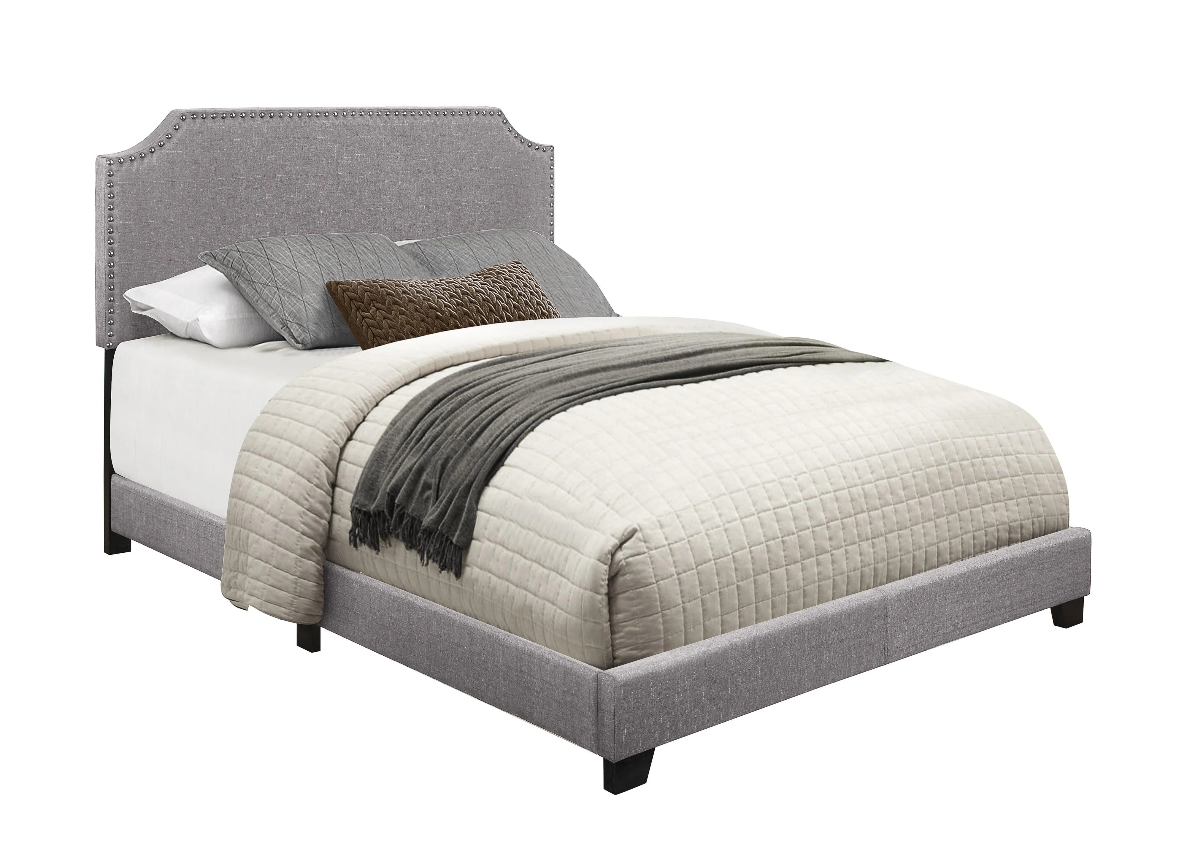 Miranda Gray Queen Upholstered Bed - Image 3