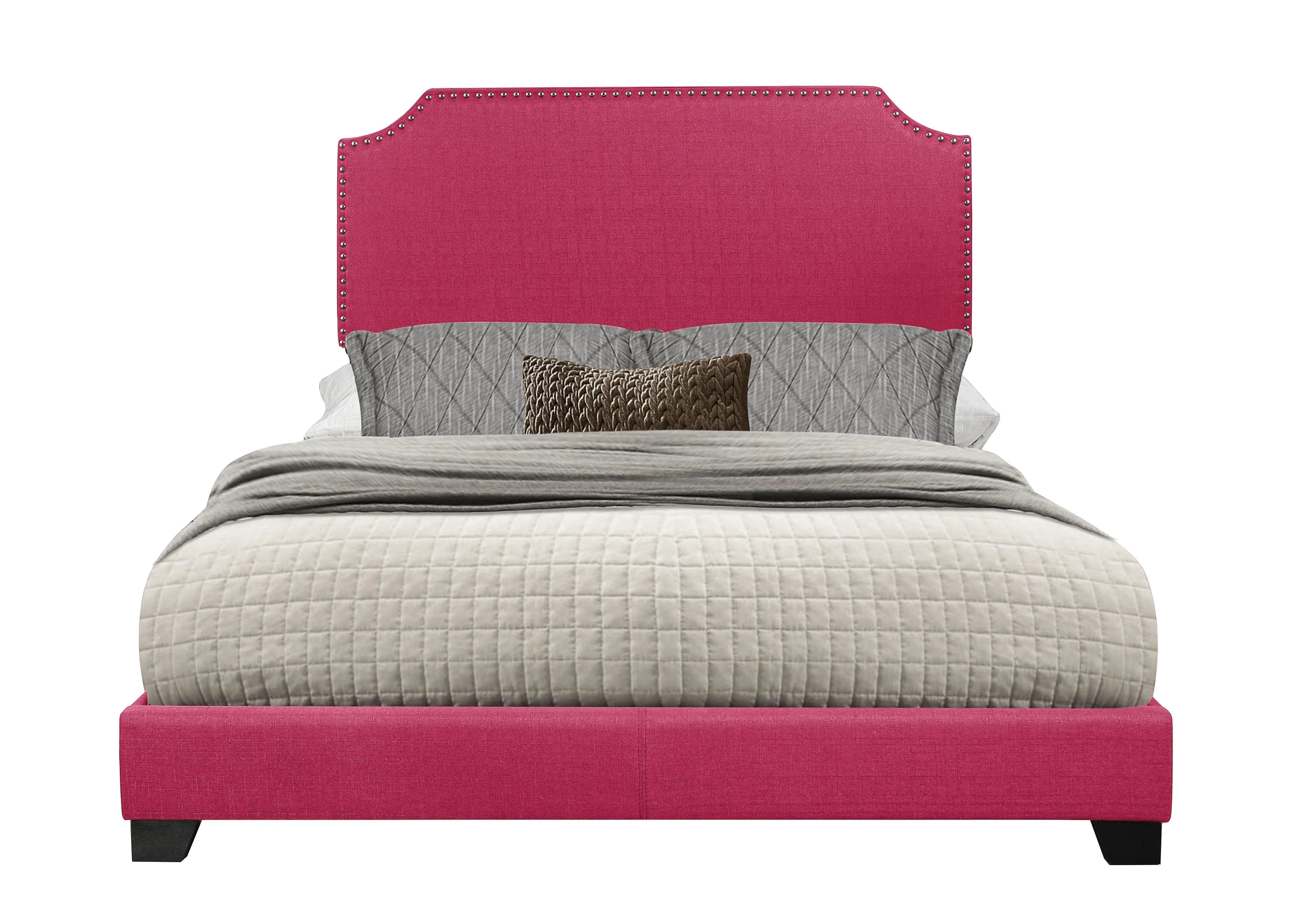 Miranda Pink Full Upholstered Bed - Image 2