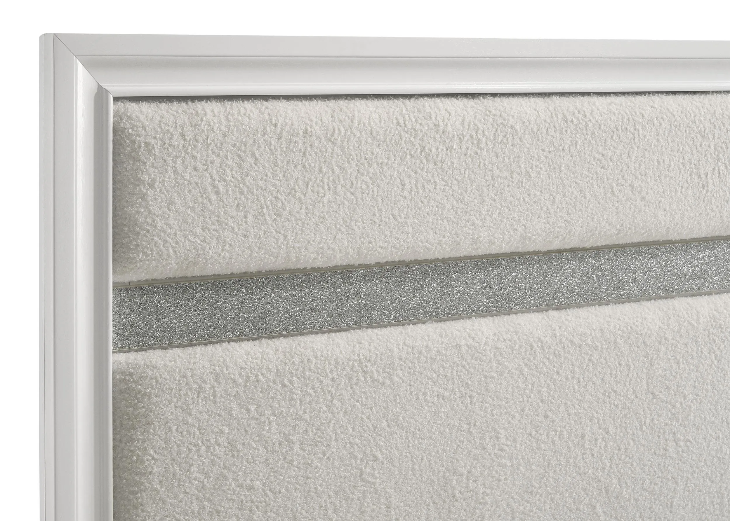Miranda White 55-inch Upholstered Queen Panel Bed - Image 4
