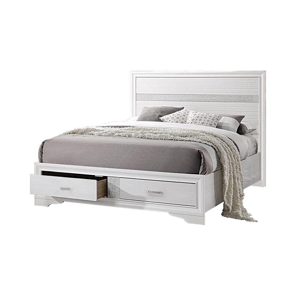 Miranda White Queen 2-Drawer Storage Bed