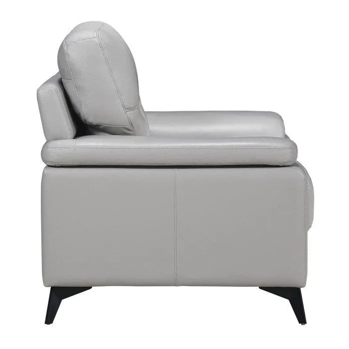Mischa Silver Grain Top Grain Leather Chair - Image 2