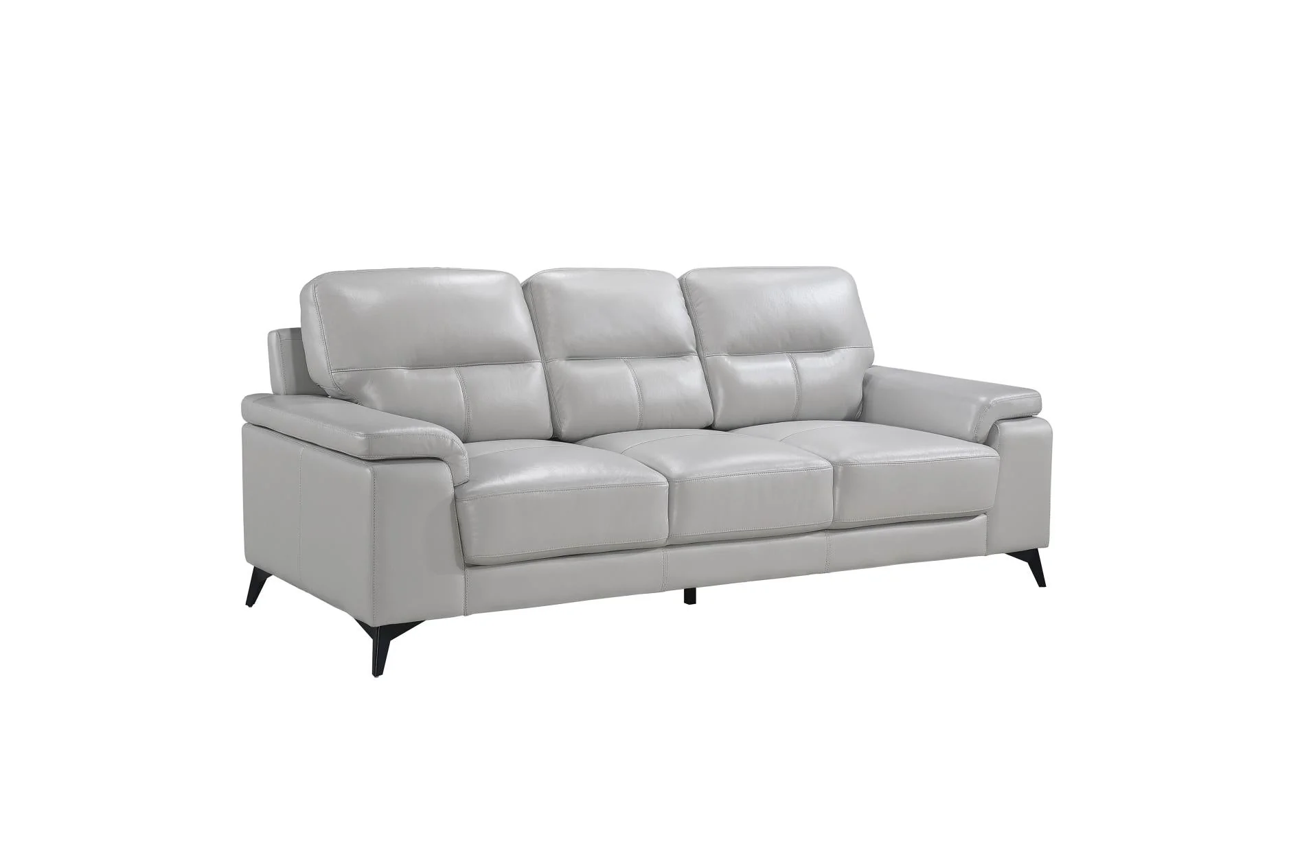 Mischa Silver Grain Top Grain Leather Living Room Set - Image 4