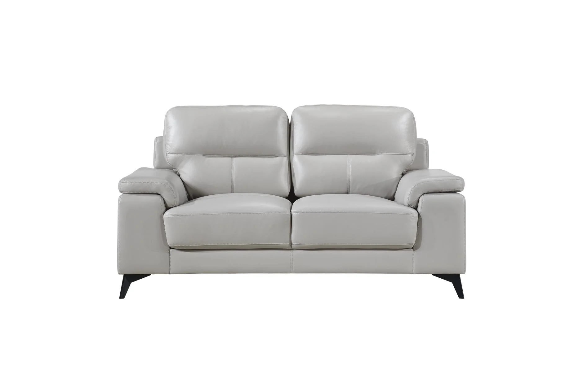Mischa Silver Grain Top Grain Leather Living Room Set - Image 5